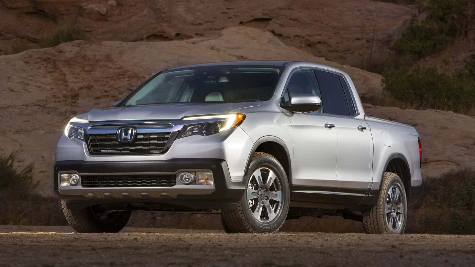 Honda Ridgeline, silver, dusty desert road, HD Desktop Wallpaper