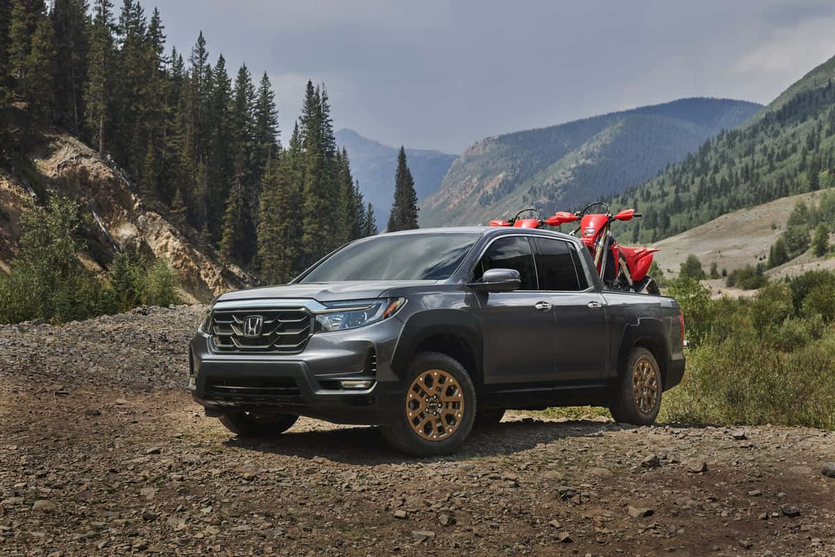 Honda Ridgeline, gray, gold wheels, SD Desktop Wallpaper