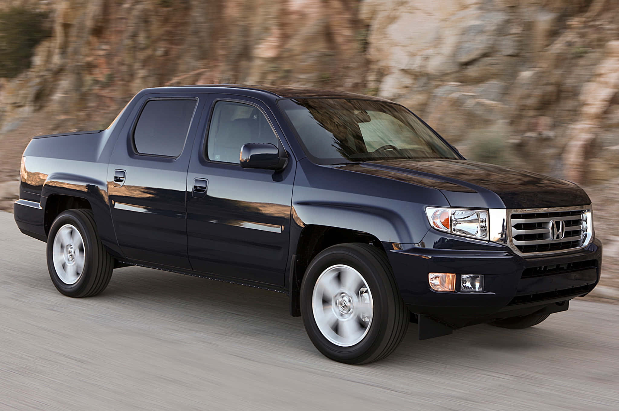 2023 Honda Ridgeline, dark blue, desert road, Full HD Desktop Wallpaper