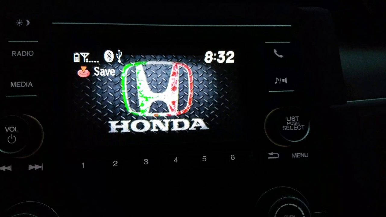 Honda logo, infotainment screen, distressed texture, HD Desktop Wallpaper