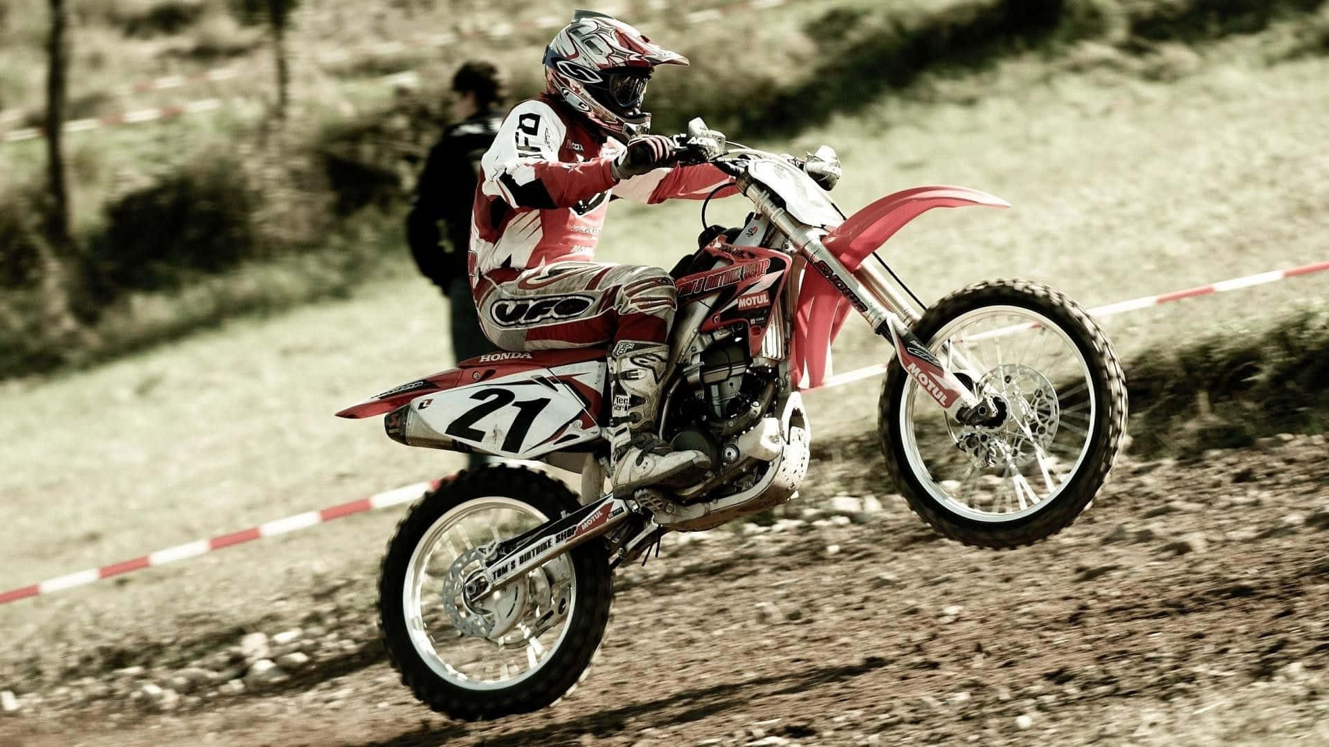 Honda, dirt bike, red, Full HD Desktop Wallpaper