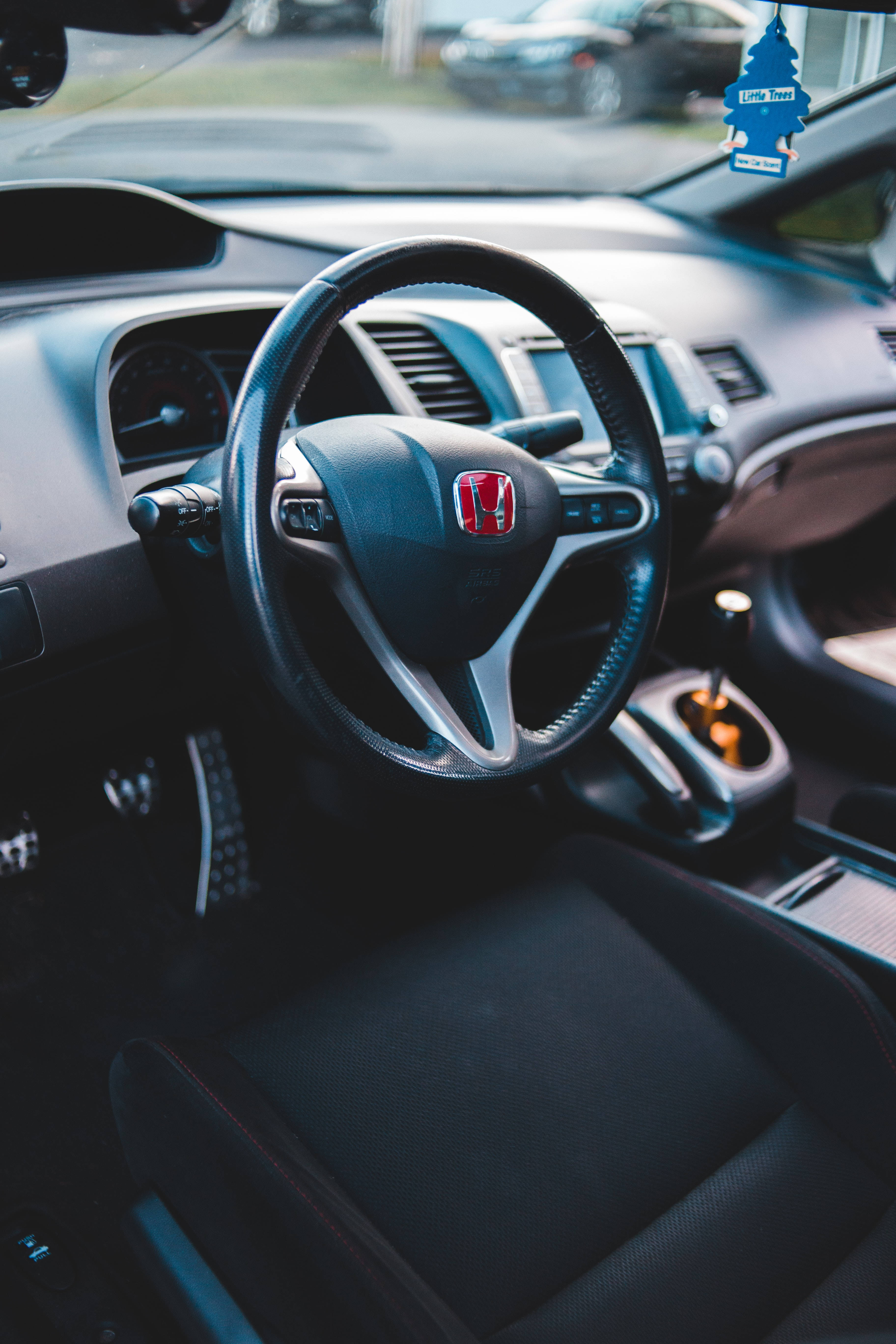 Honda, steering wheel, black, 5K Phone Wallpaper