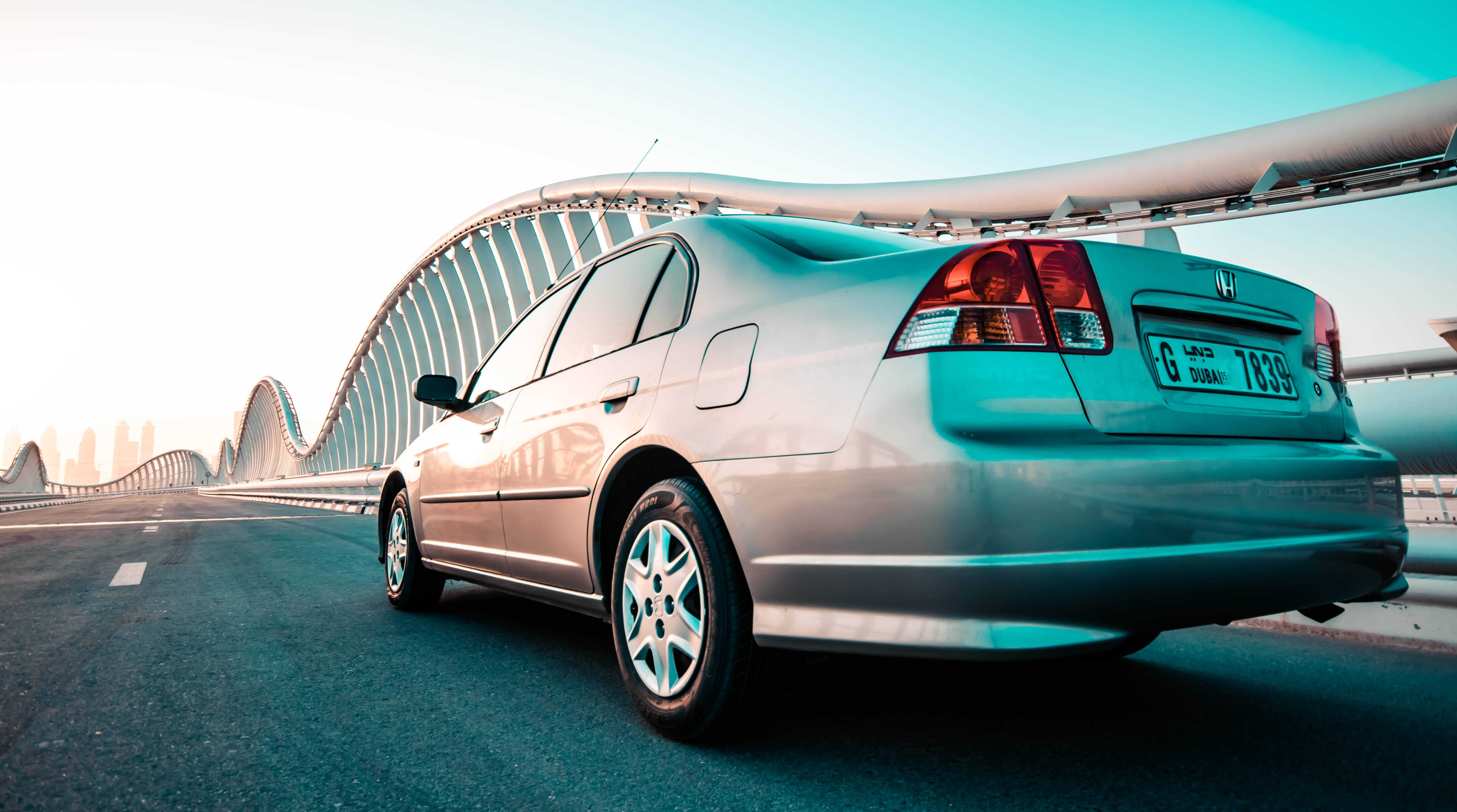 silver, Honda, sedan, 5K Desktop Wallpaper