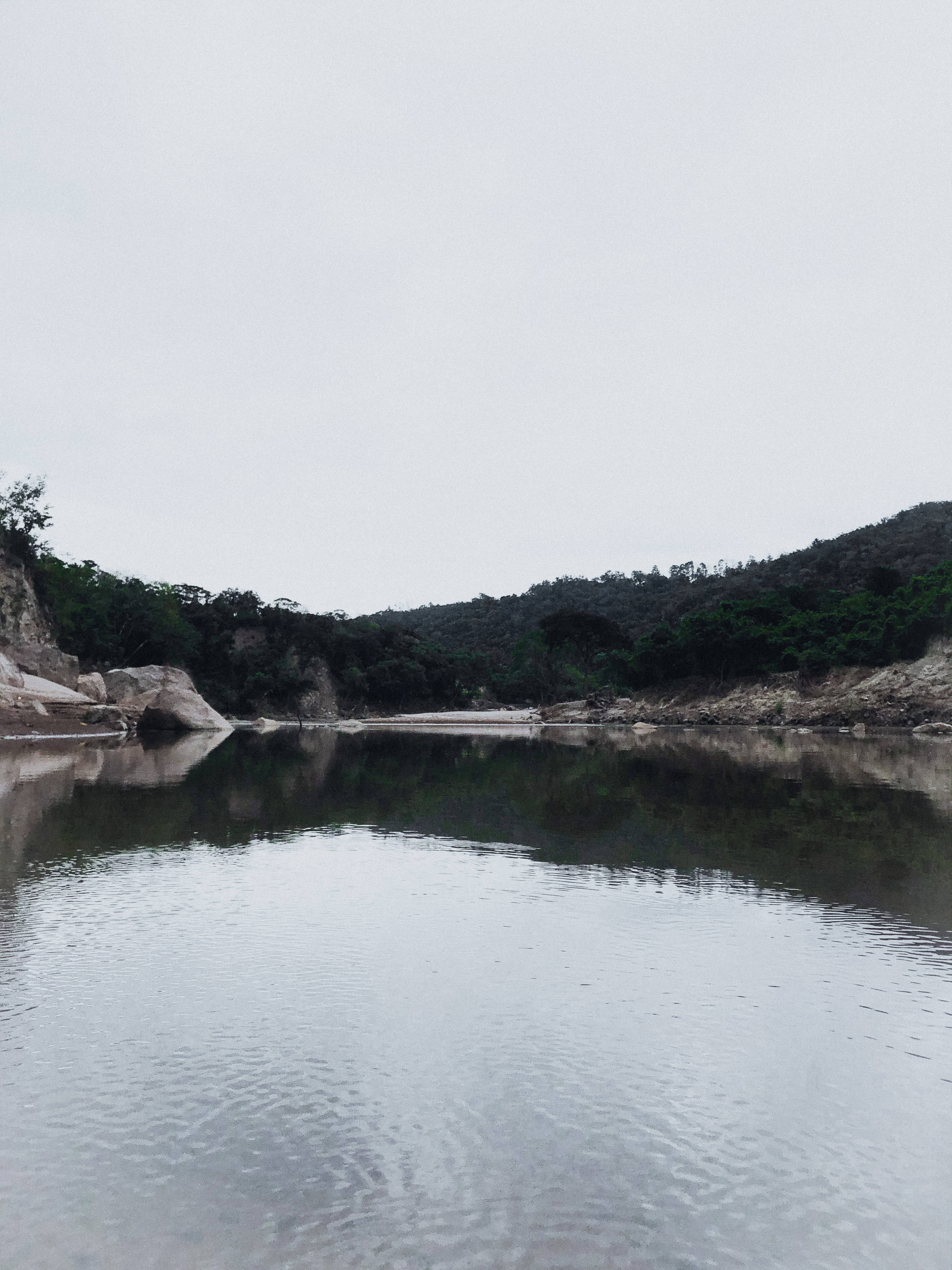 wide river, Honduras, overcast skies, 4K Phone Wallpaper