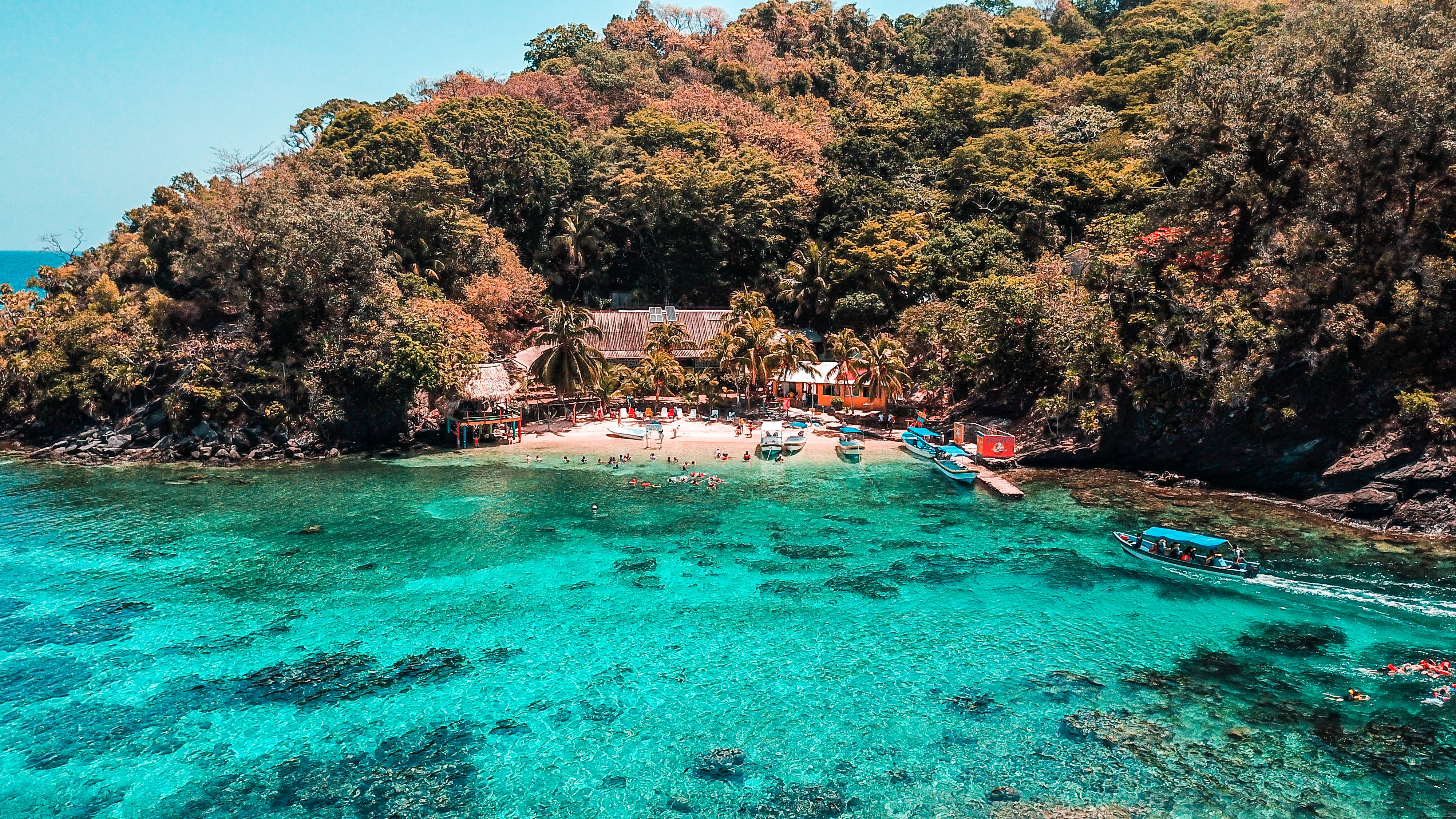Honduras, turquoise waters, coral reefs, 4K Desktop Wallpaper