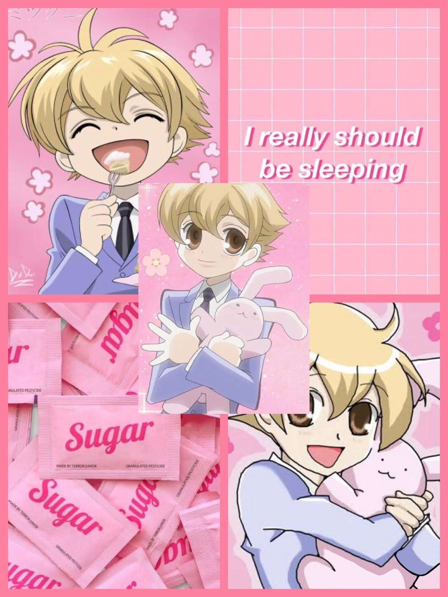 Honey Senpai, pink aesthetic, anime boy, Full HD Phone Wallpaper