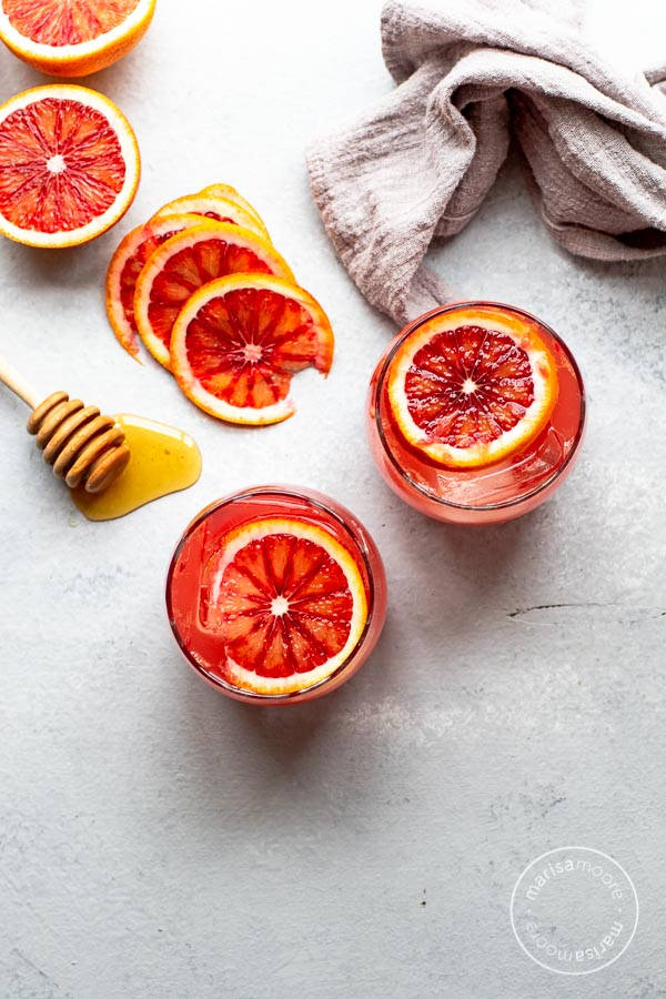 blood orange, citrus fruit drink, honey dipper, SD Phone Wallpaper