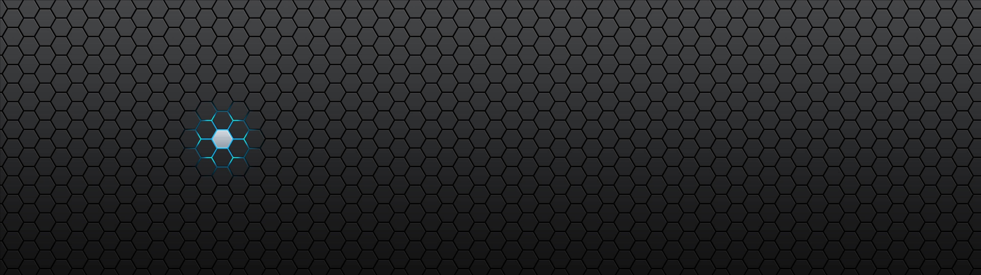 4K Ultra HD, dark textured hex grid background, glowing blue hexagonal icon, 4K Desktop Wallpaper