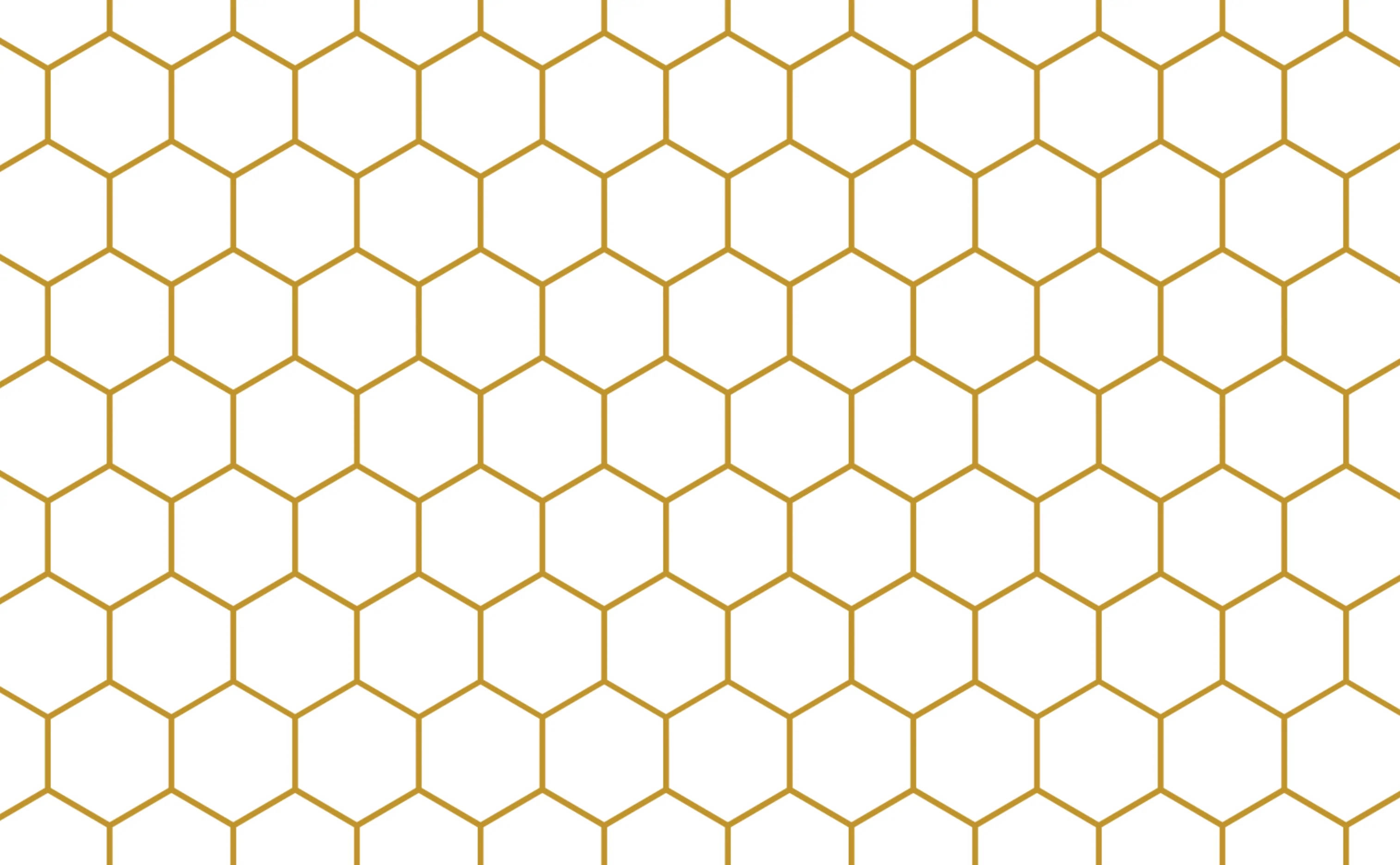 white and gold honeycomb, golden hexagons, crisp white background, 2K Desktop Wallpaper