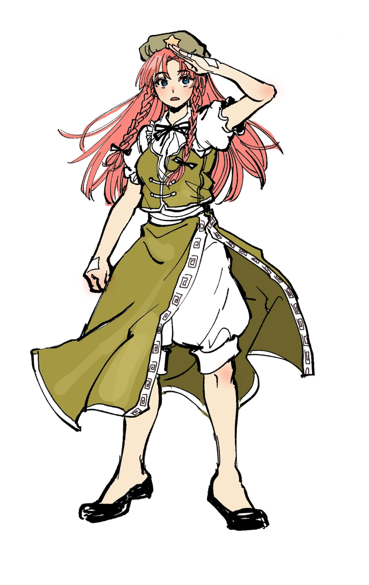 Hong Meiling, pink-haired, anime girl, Full HD Phone Wallpaper
