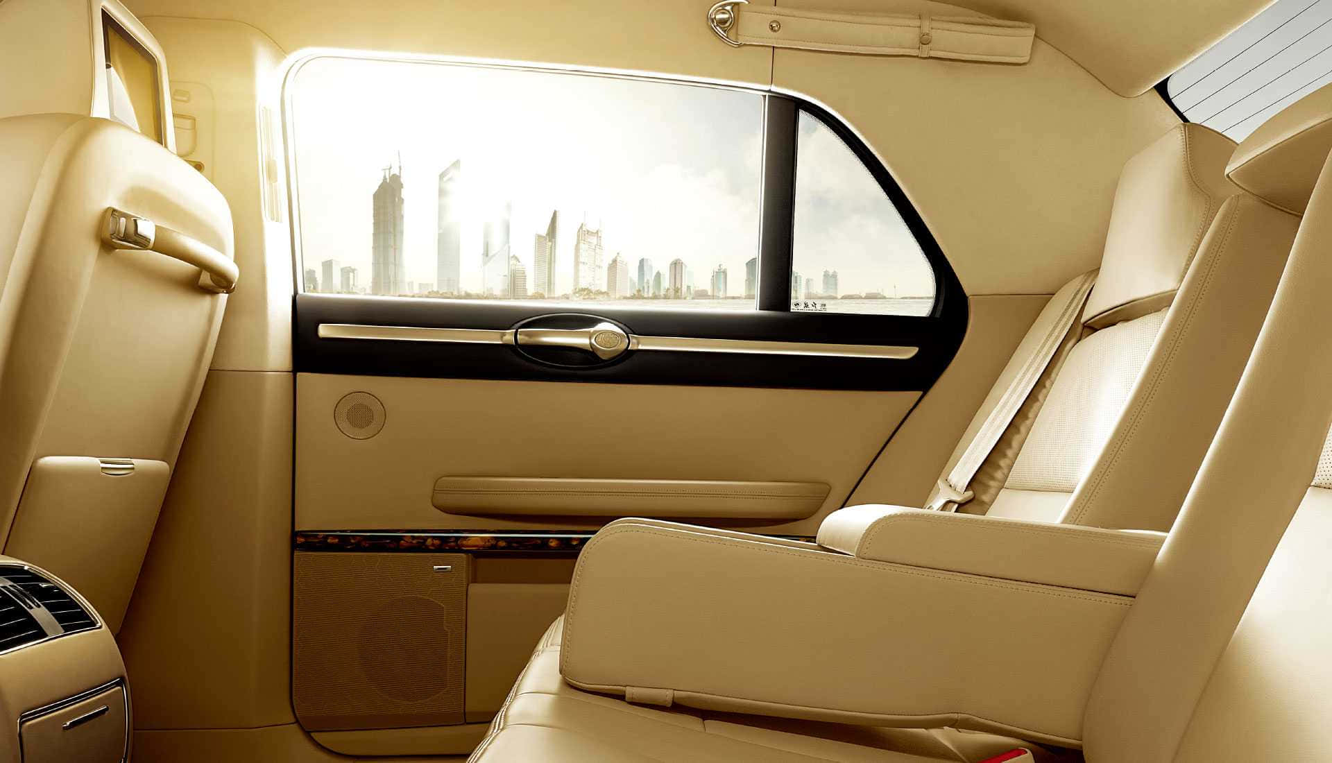 Hongqi L5, red, beige leather, Full HD Desktop Wallpaper