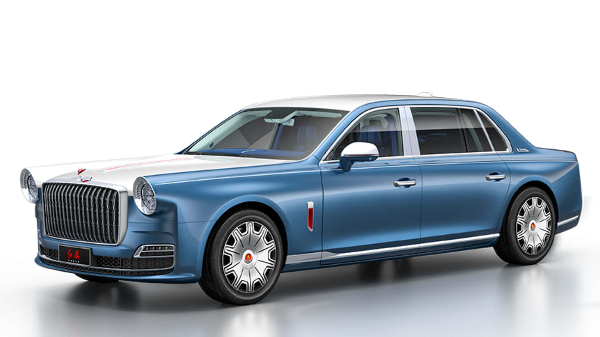 Hongqi L5, luxury sedan, blue and white, Full HD Desktop Wallpaper