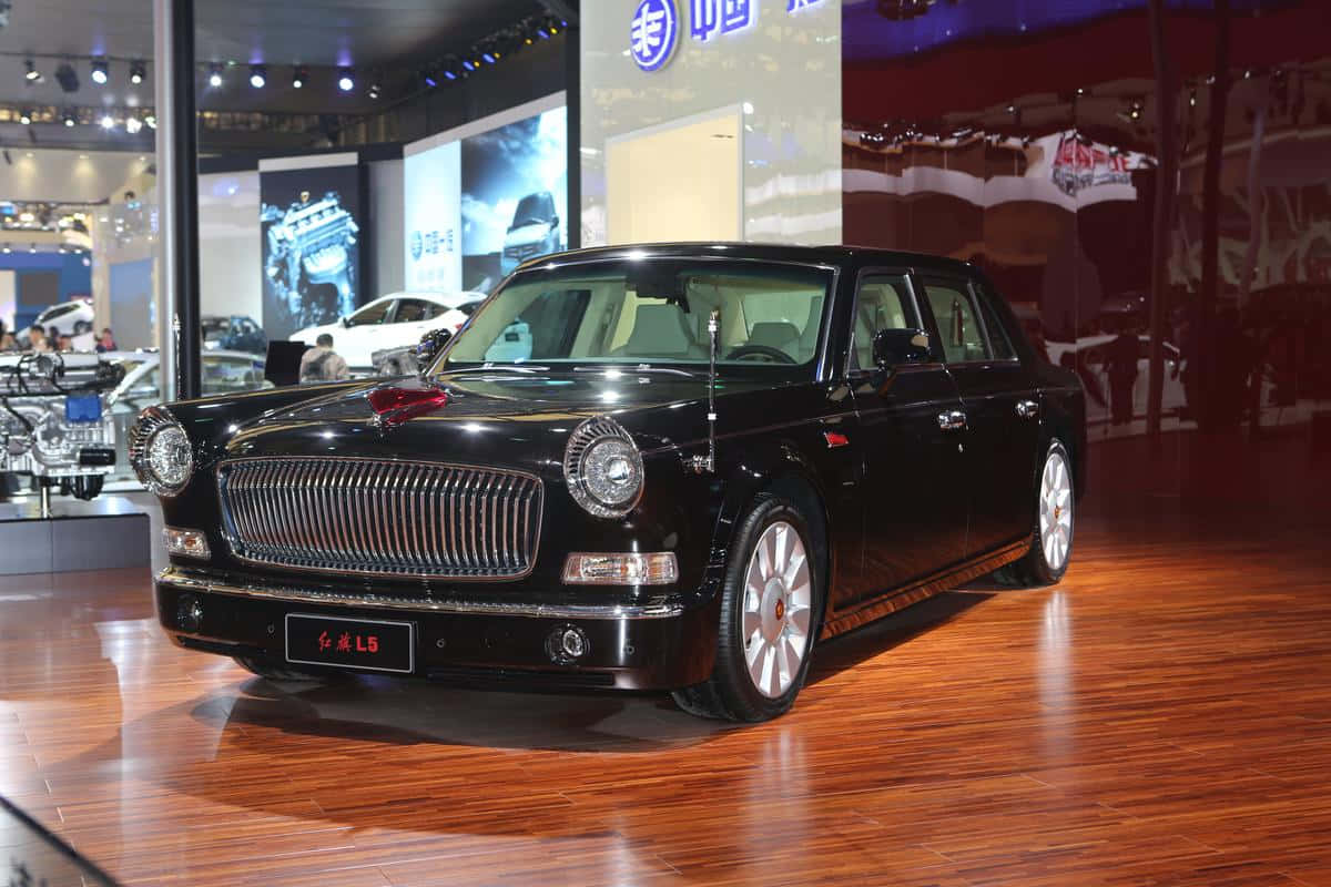 Hongqi L5, glossy black, chrome grille, SD Desktop Wallpaper