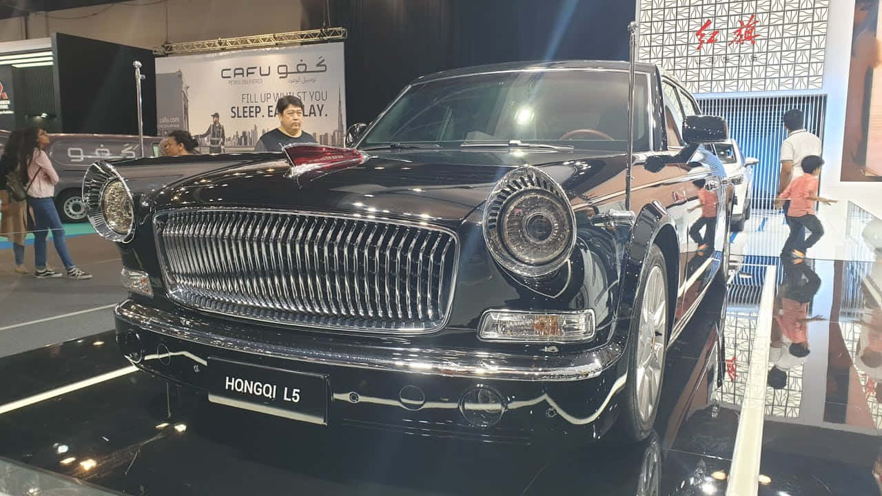 Hongqi L5, glossy black, chrome grille, HD Desktop Wallpaper