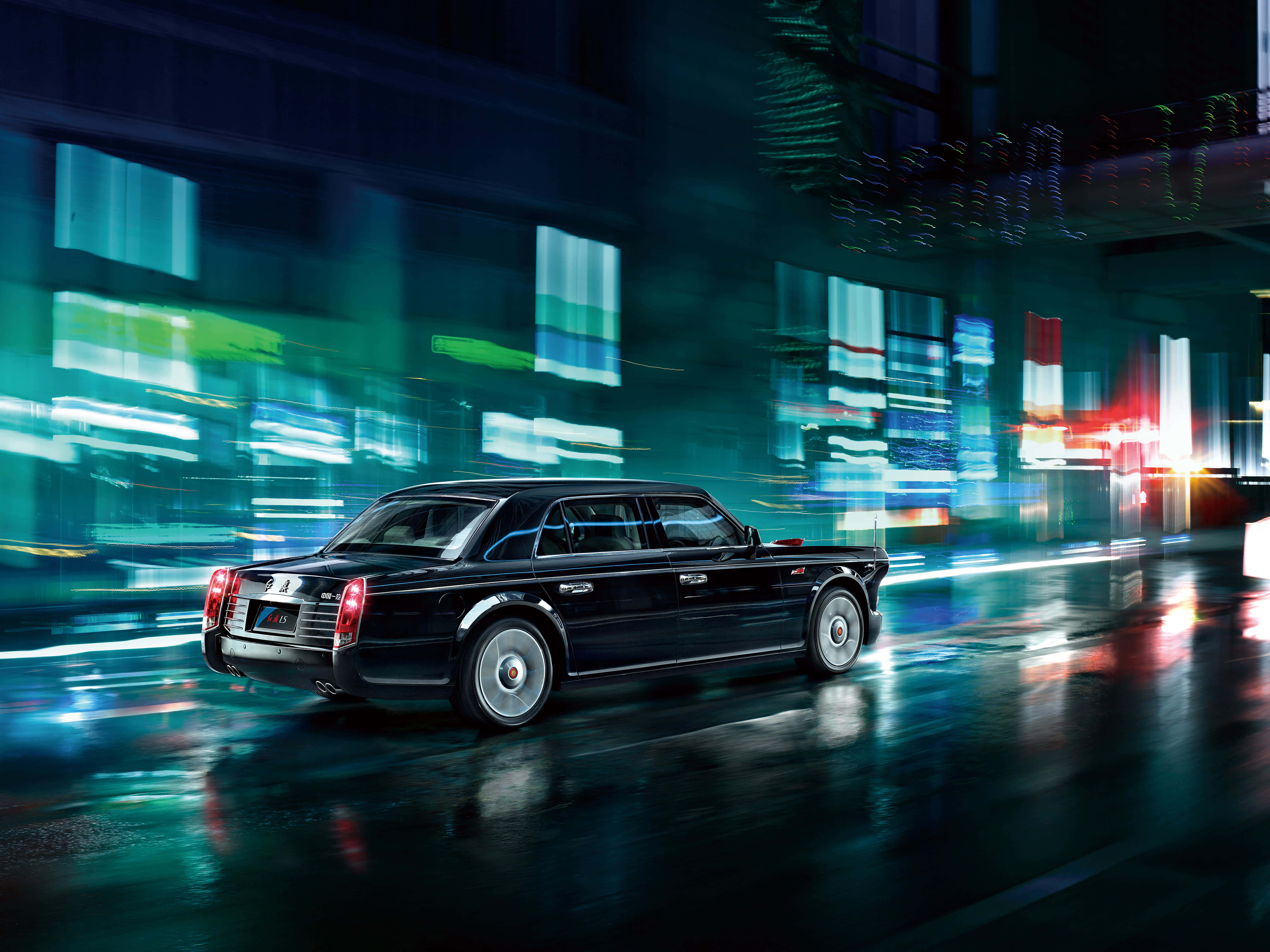Hongqi L5, luxury sedan, night drive, 5K Desktop Wallpaper