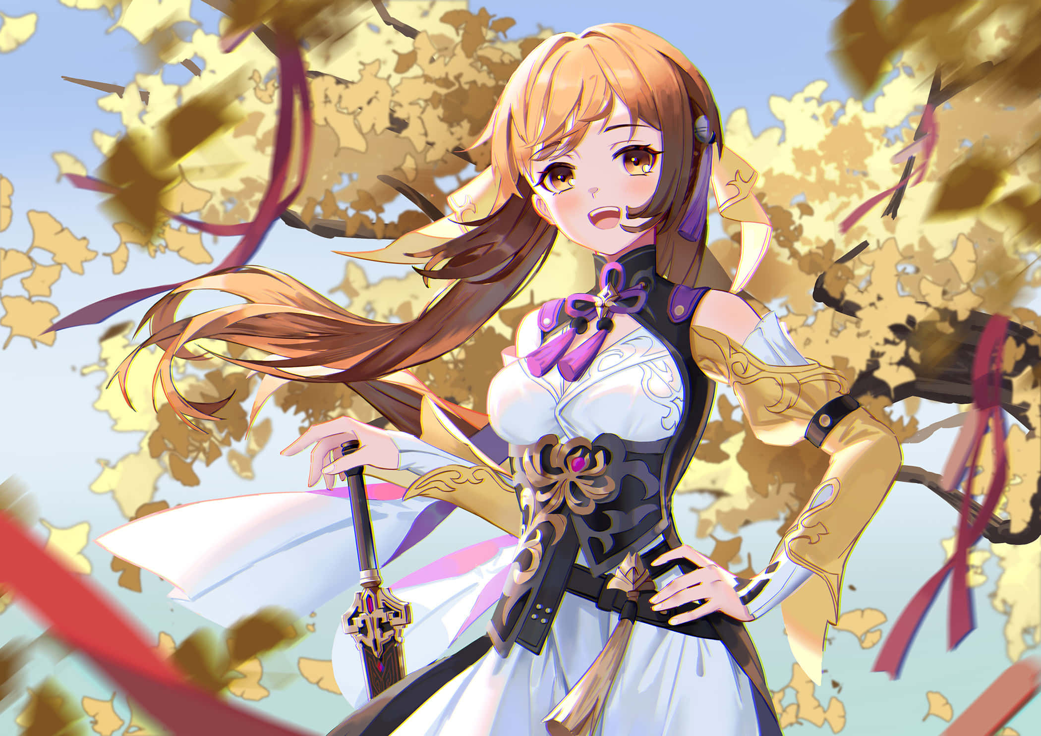 Honkai Star Rail, anime girl, long brown hair, Full HD Desktop Wallpaper