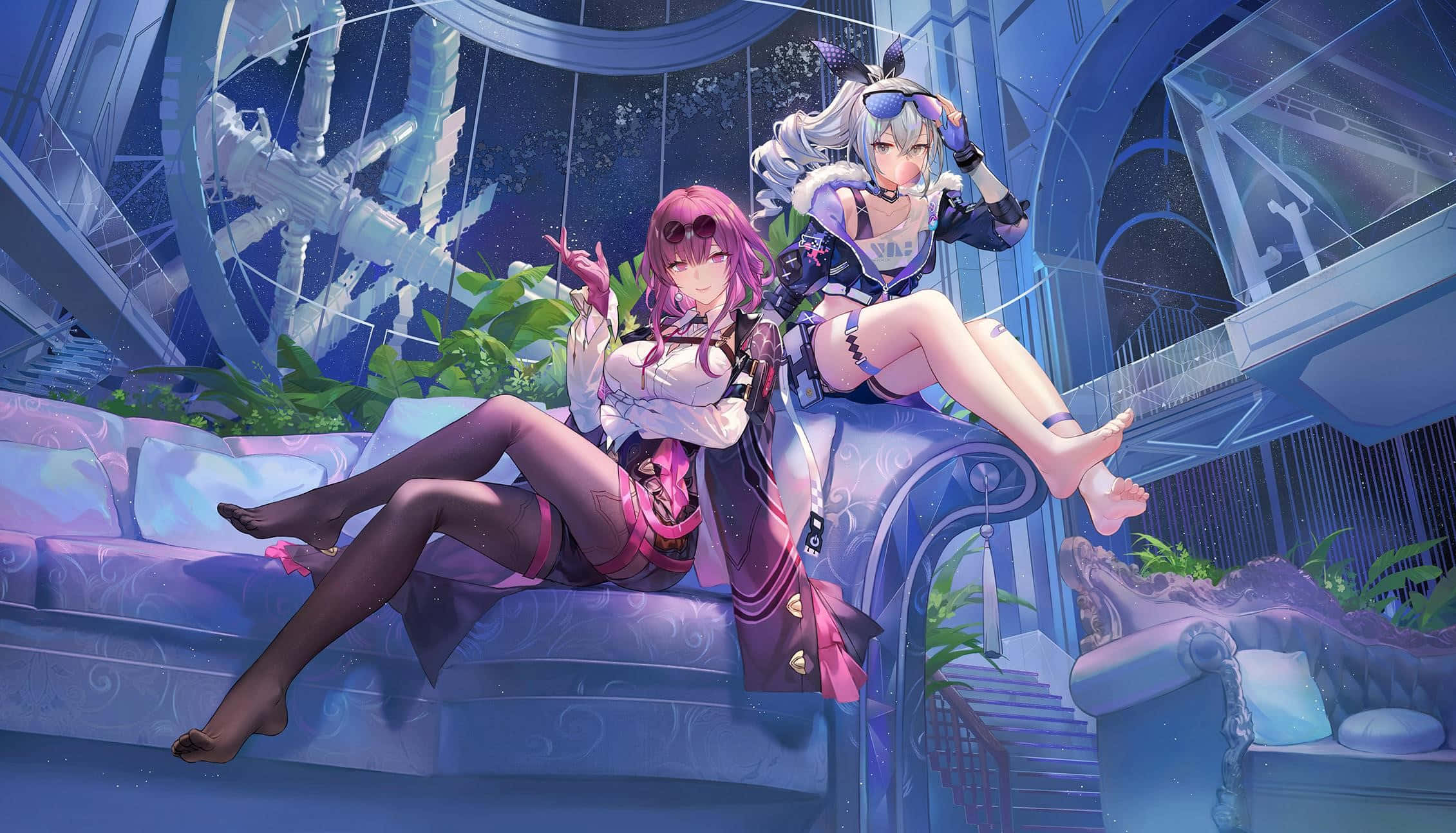 Honkai Star Rail, anime girls, futuristic couch, Full HD Desktop Wallpaper