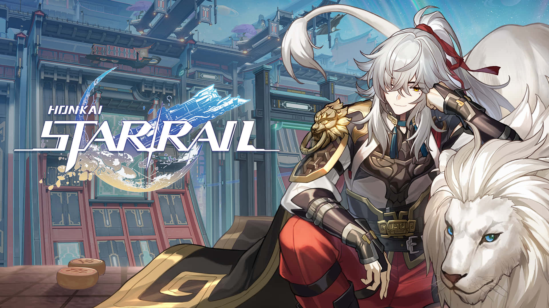 Honkai Star Rail, silver-haired anime character, ornate armor, Full HD Desktop Wallpaper