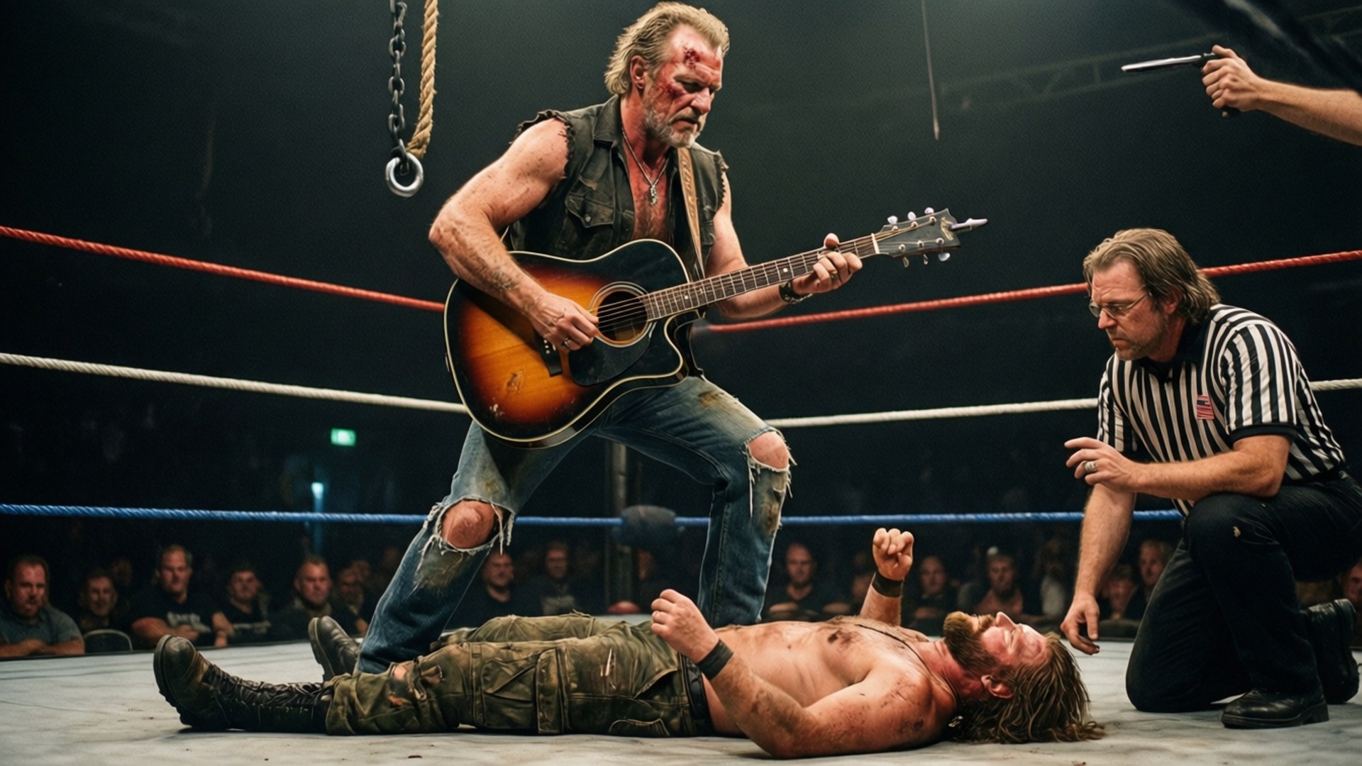 Honky Tonk Man, guitar, ring, Full HD Desktop Wallpaper