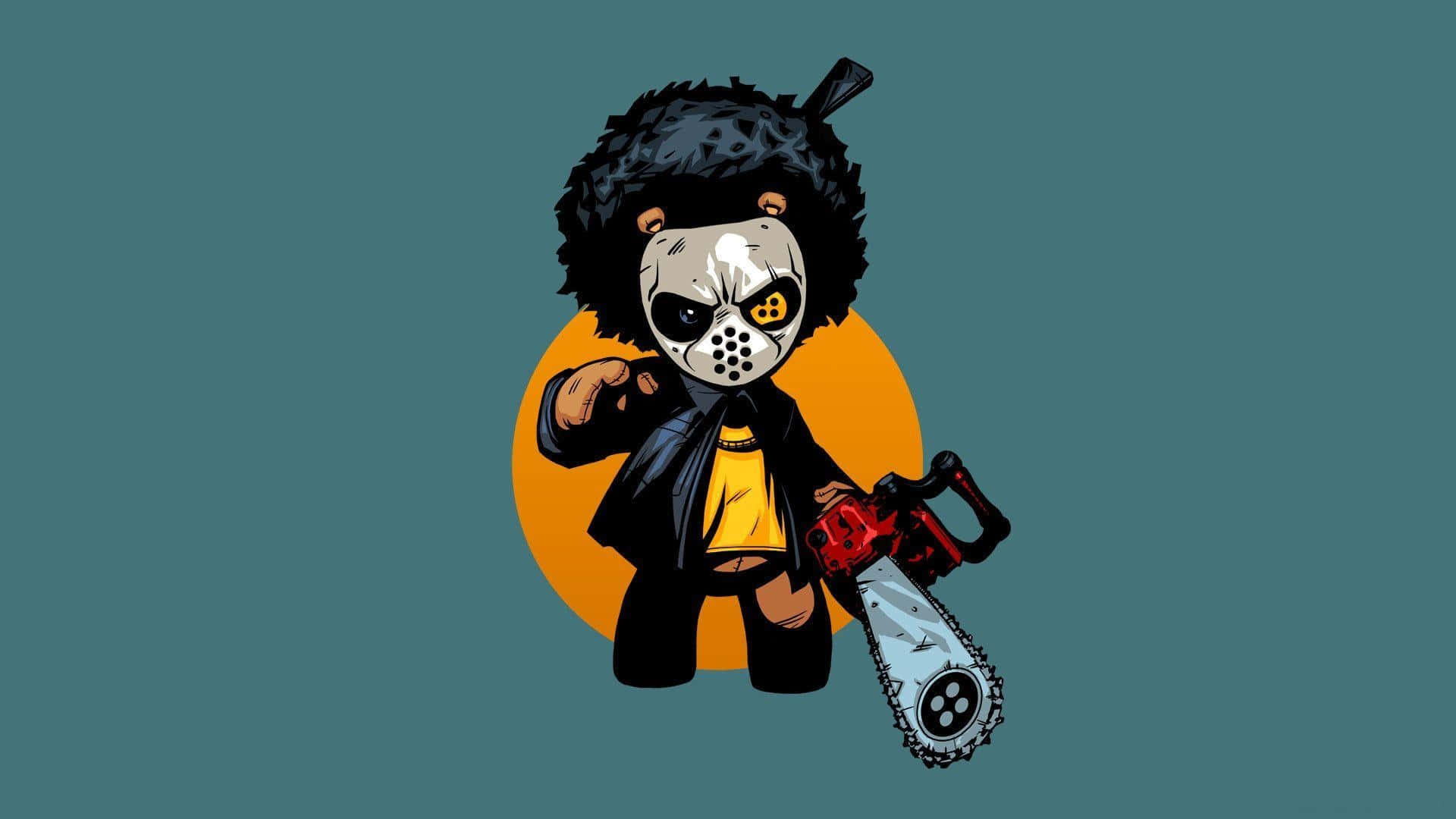 Hood Cartoon, choppa-wielding figure, afro, Full HD Desktop Wallpaper