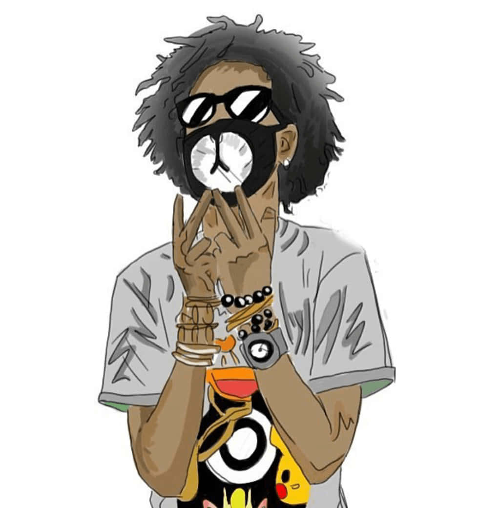 Hood Cartoon, afro hair, sunglasses, SD Phone Wallpaper