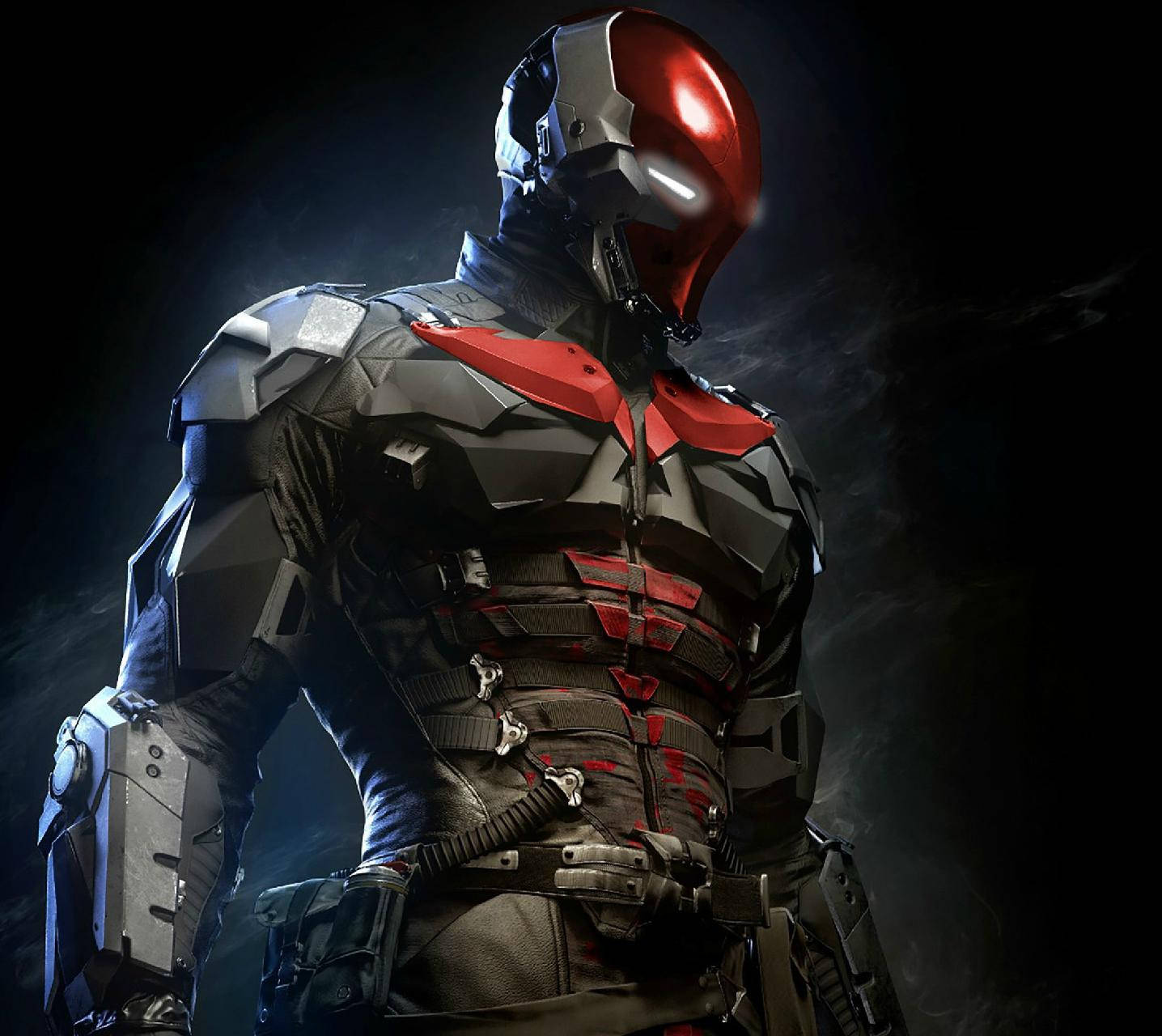Red Hood, metal suit, glowing eyes, HD Desktop Wallpaper