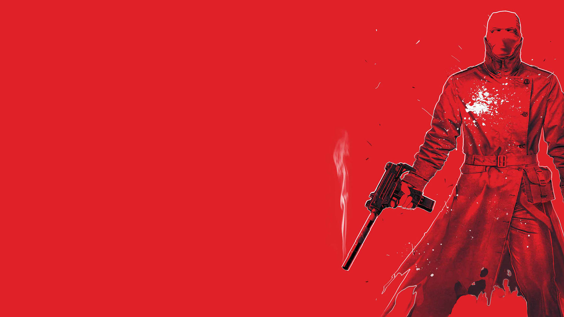 Red Hood, trench coat, smoking pistol, Full HD Desktop Wallpaper