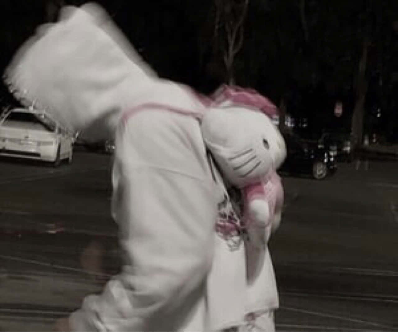 Hoodie Guy, white hoodie, night, HD Desktop Wallpaper