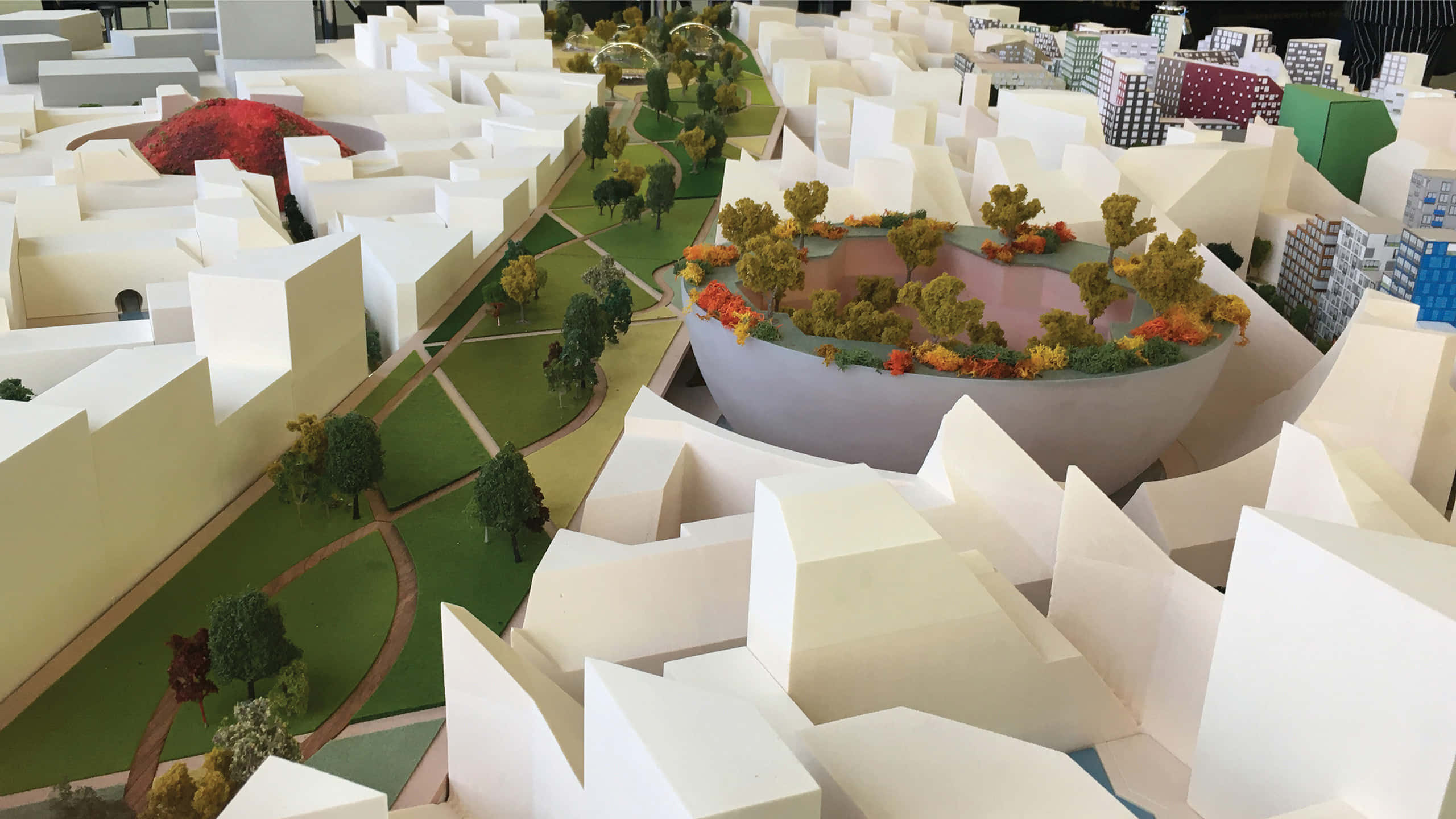 Hoofddorp, urban development model, aerial view, 2K Desktop Wallpaper