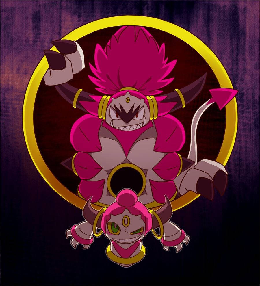 Hoopa, pink anime monsters, horns, SD Phone Wallpaper