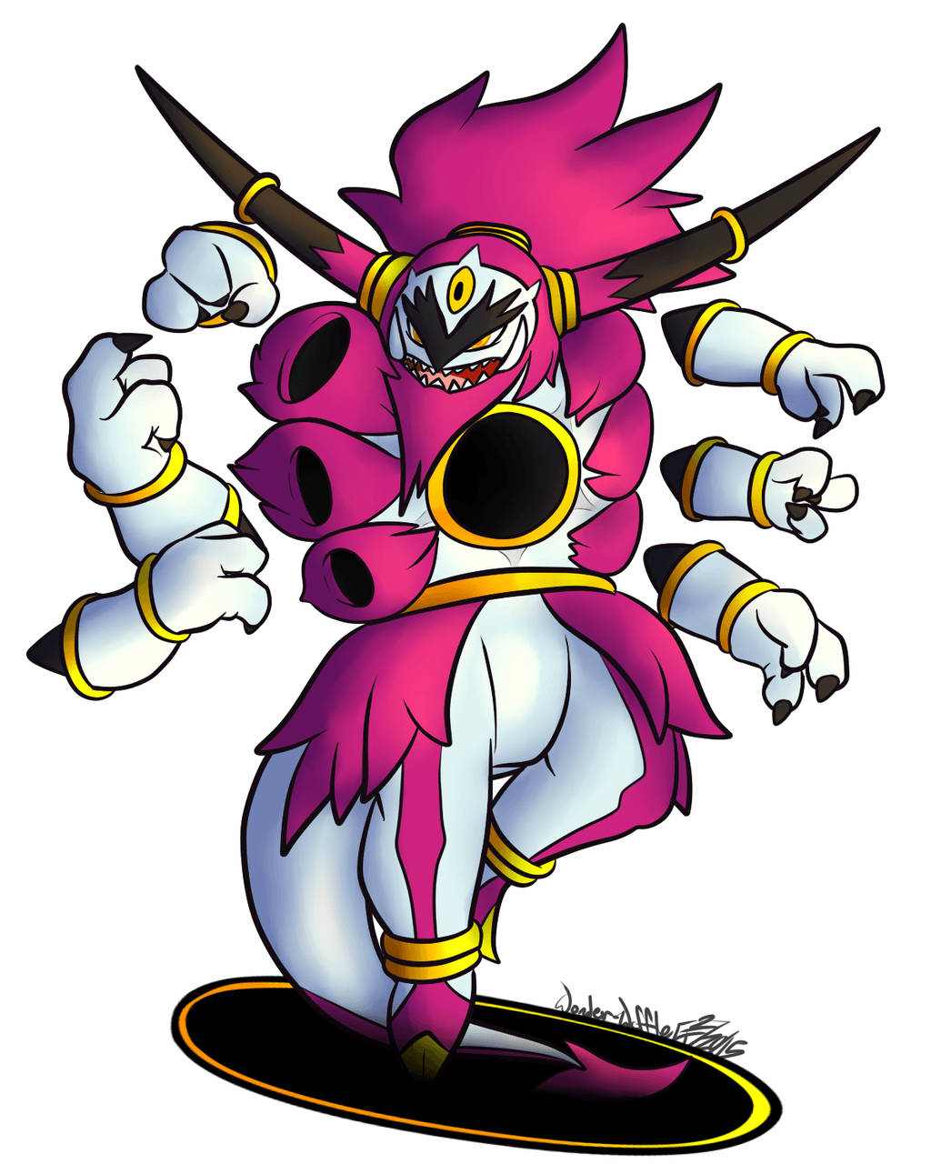 Hoopa, pink, white, HD Phone Wallpaper