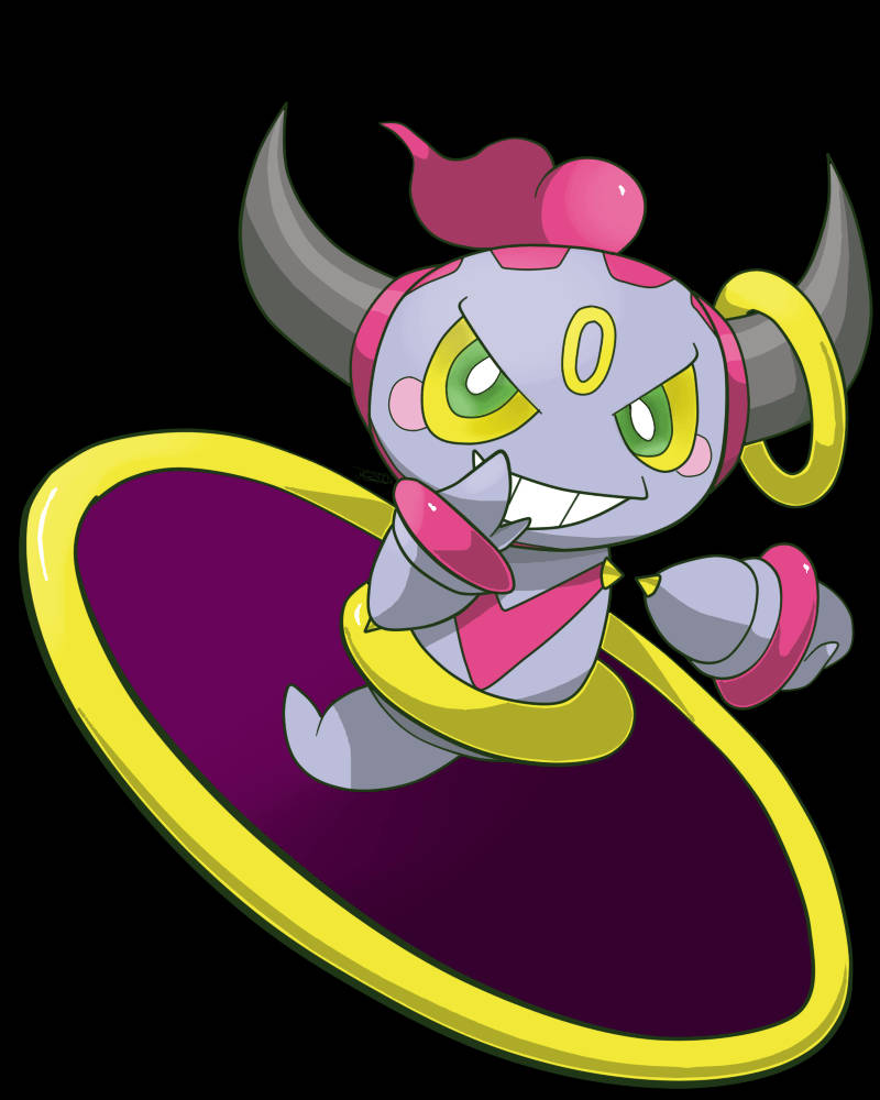 Hoopa, purple and pink devil-like creature, horns, SD Phone Wallpaper
