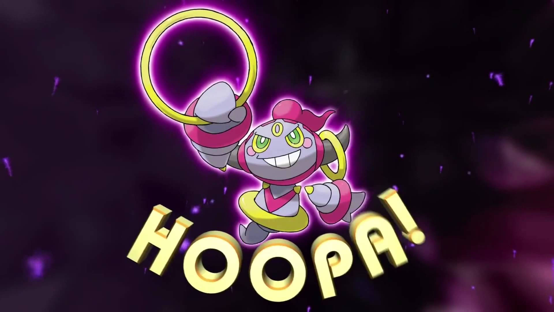 Hoopa, anime-style, dark purple cosmic background, Full HD Desktop Wallpaper