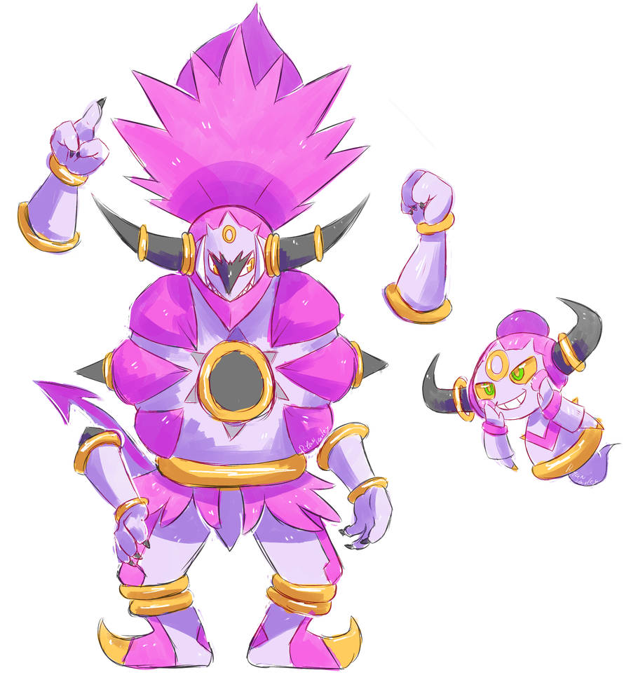 Hoopa, vibrant purple, spiky hair, SD Phone Wallpaper