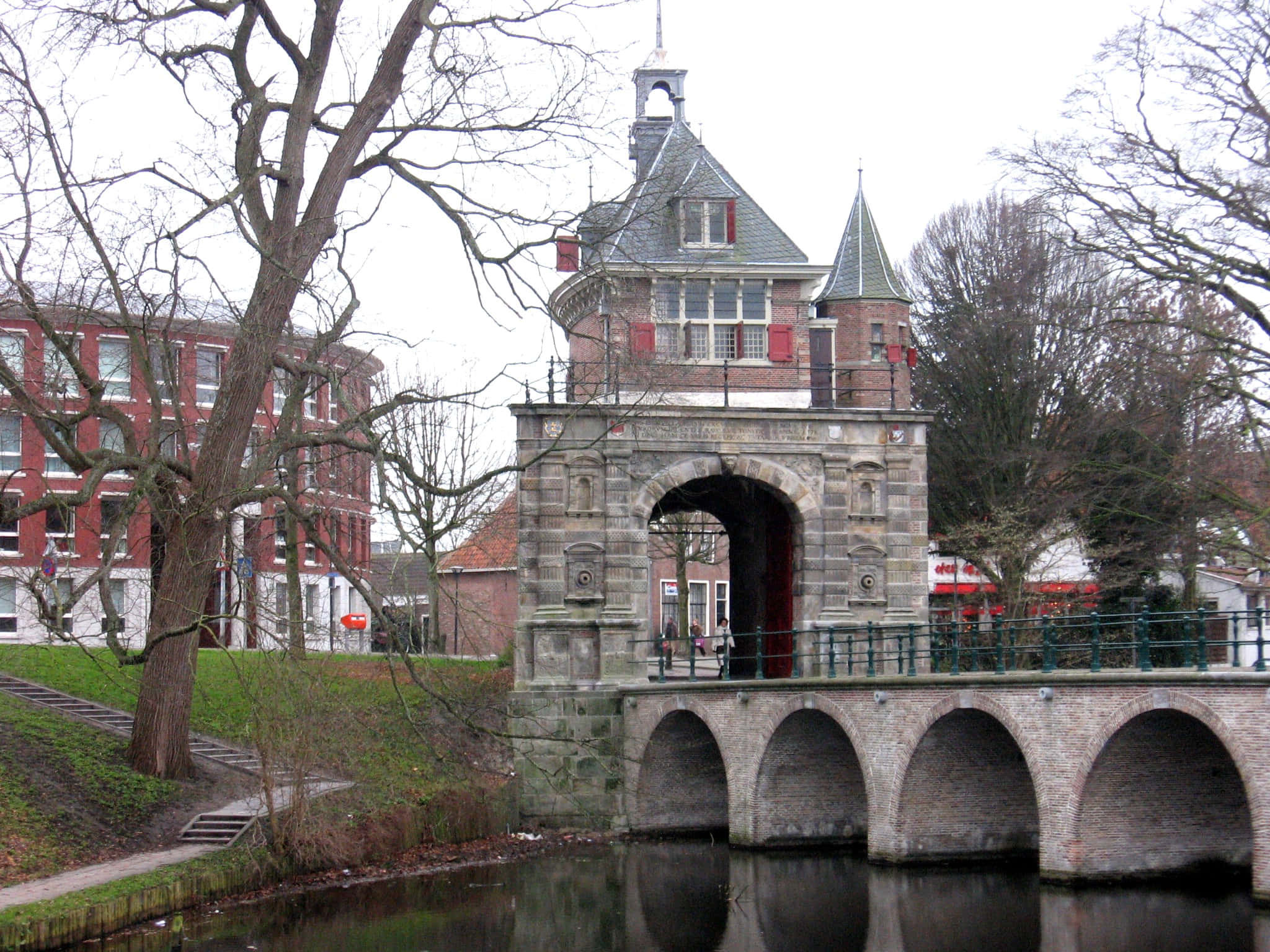 Hoorn, historical water gate, stone bridge, Full HD Desktop Wallpaper