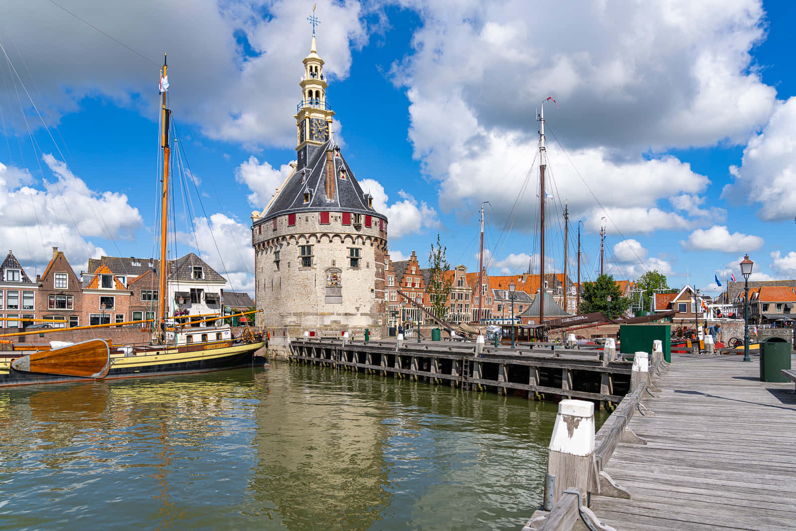 Hoorn, harbor, historical tower, HD Desktop Wallpaper