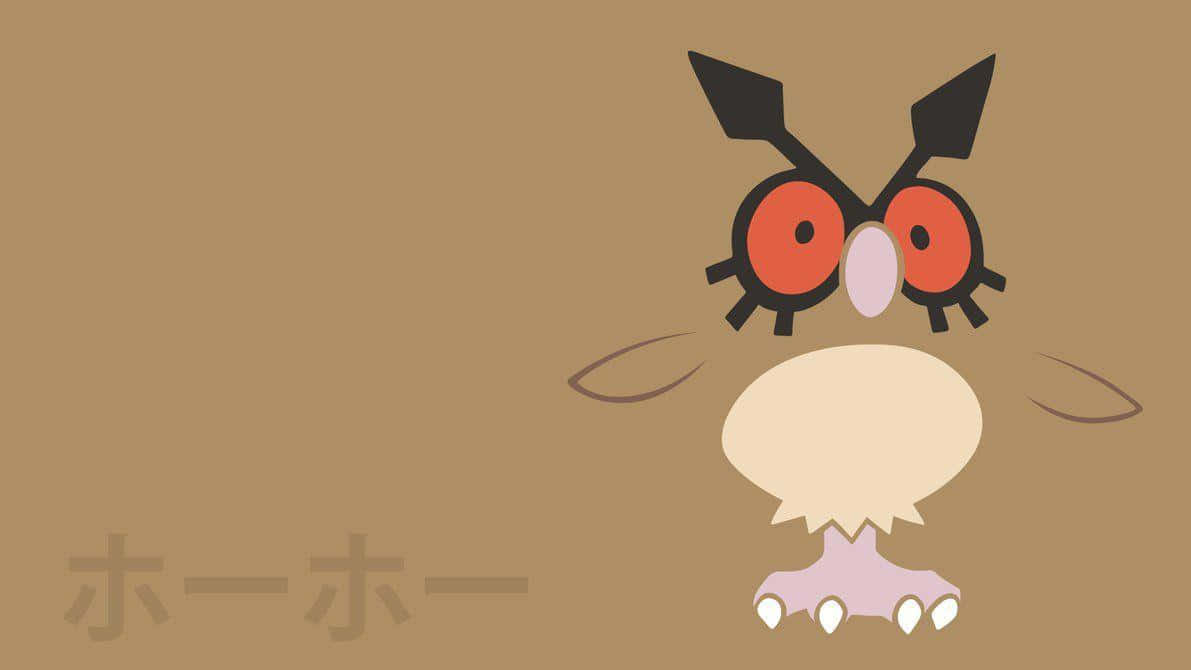 Hoothoot, minimalist, red eyes, SD Desktop Wallpaper