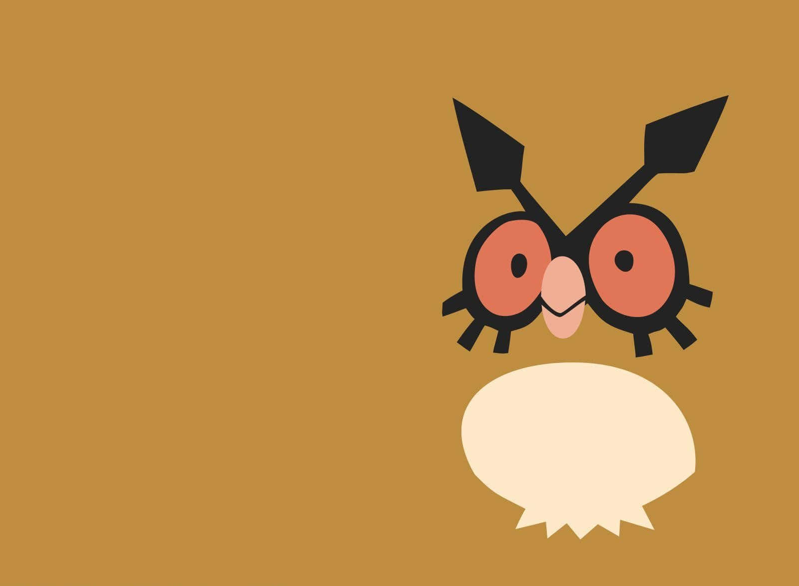 Hoothoot, minimalist, orange eyes, HD Desktop Wallpaper
