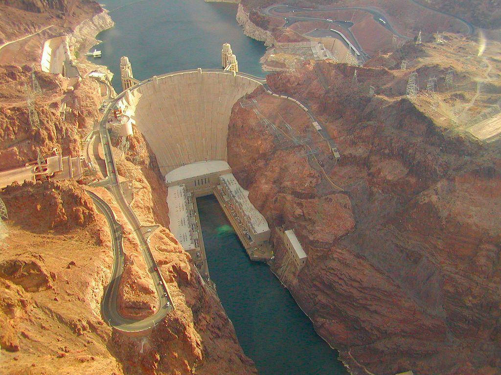 Hoover Dam, golden hour, turquoise water, SD Desktop Wallpaper