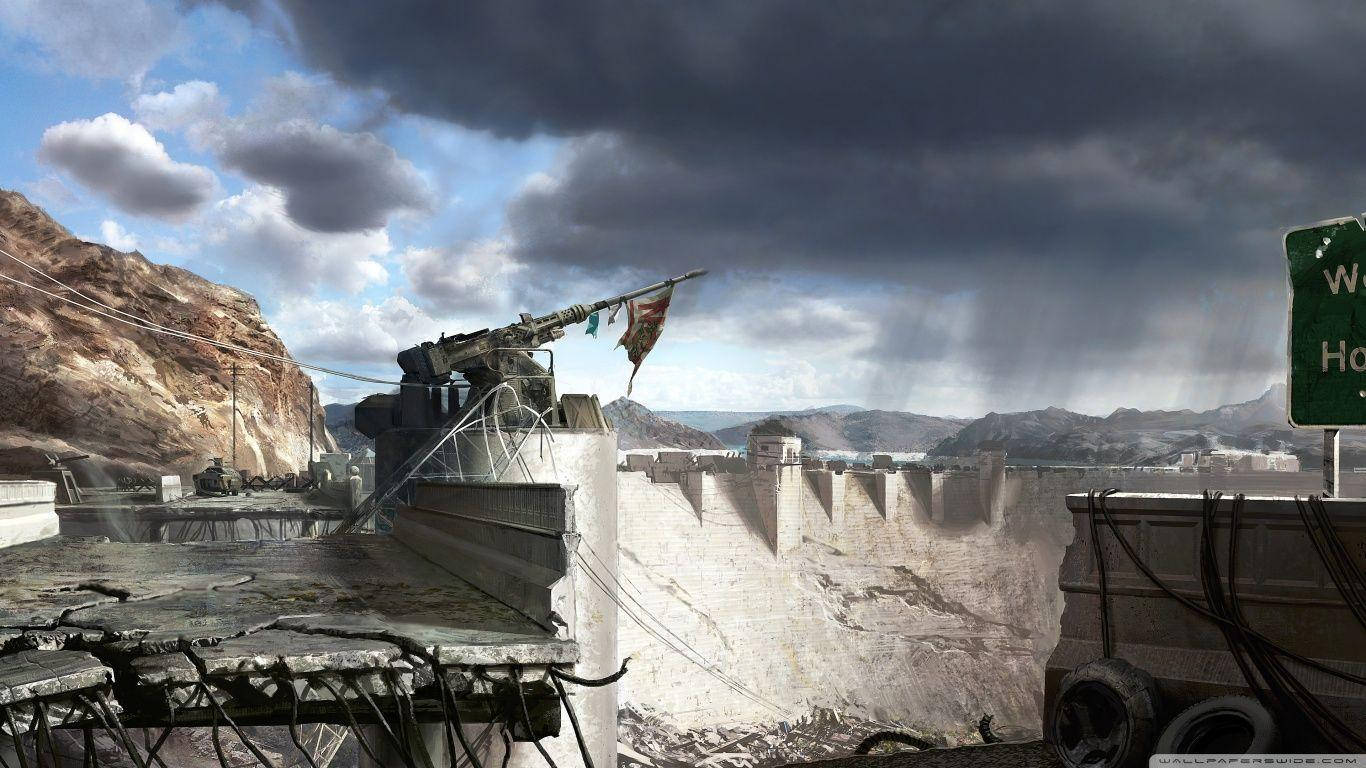 Hoover Dam, dark clouds, stormy sky, HD Desktop Wallpaper