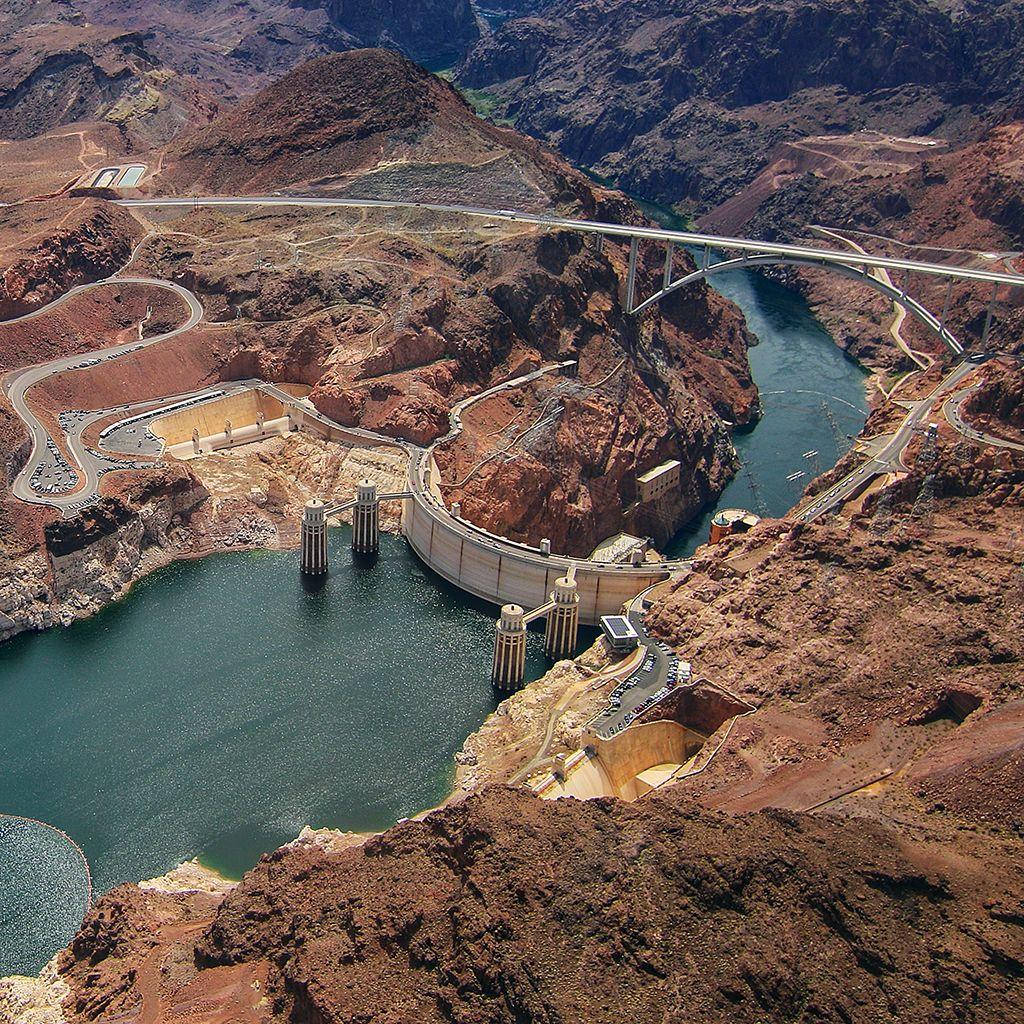 Hoover Dam, rocky landscape, deep canyon, SD Desktop Wallpaper