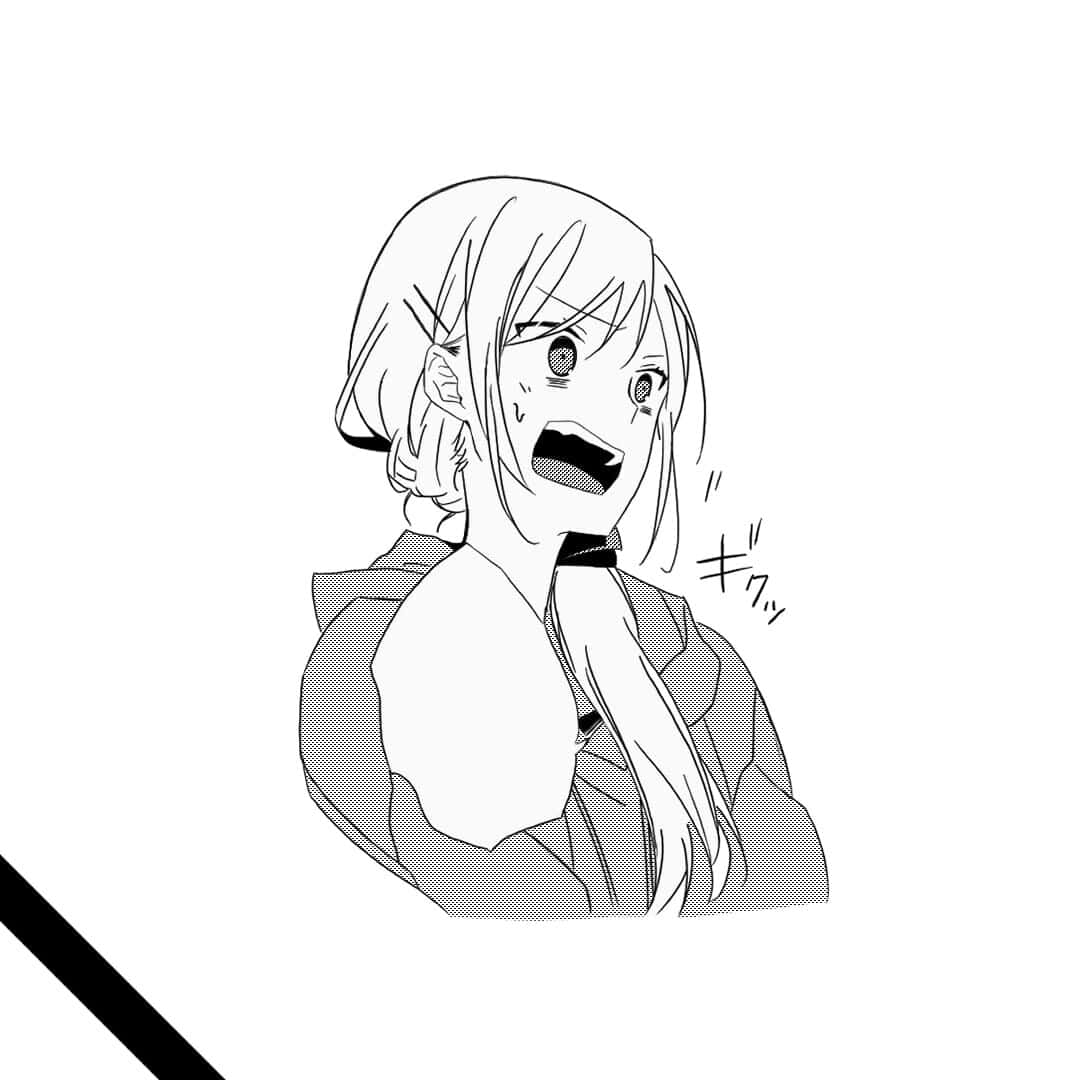 Hori Kyouko, manga-inspired, black and white, SD Desktop Wallpaper