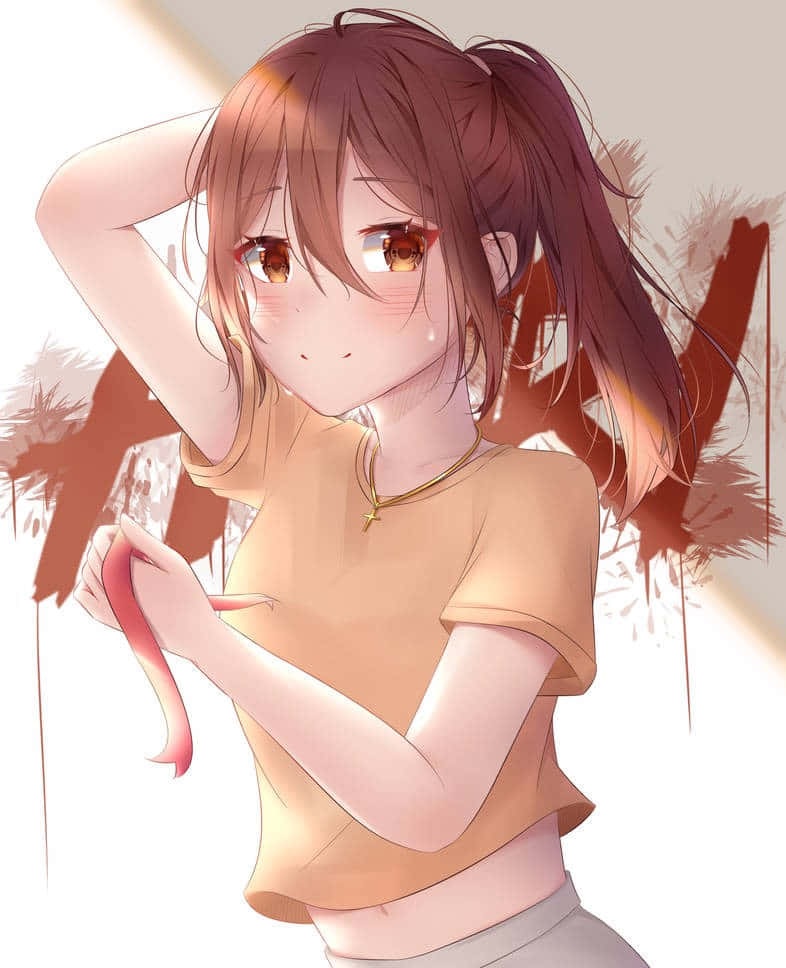 Hori Kyouko, brown hair, warm eyes, SD Phone Wallpaper