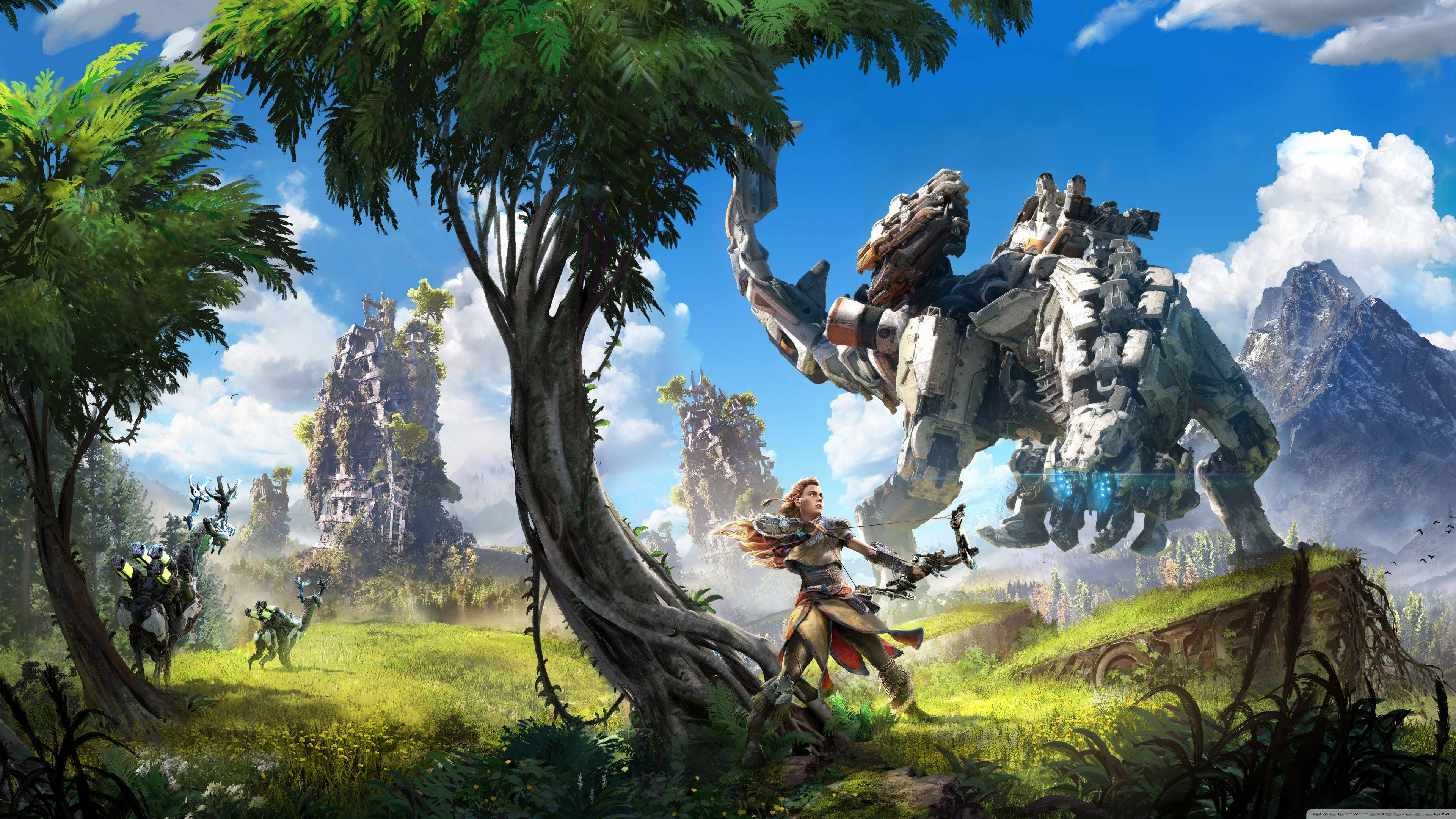 Horizon Zero Dawn, warrior, bow, 4K Desktop Wallpaper