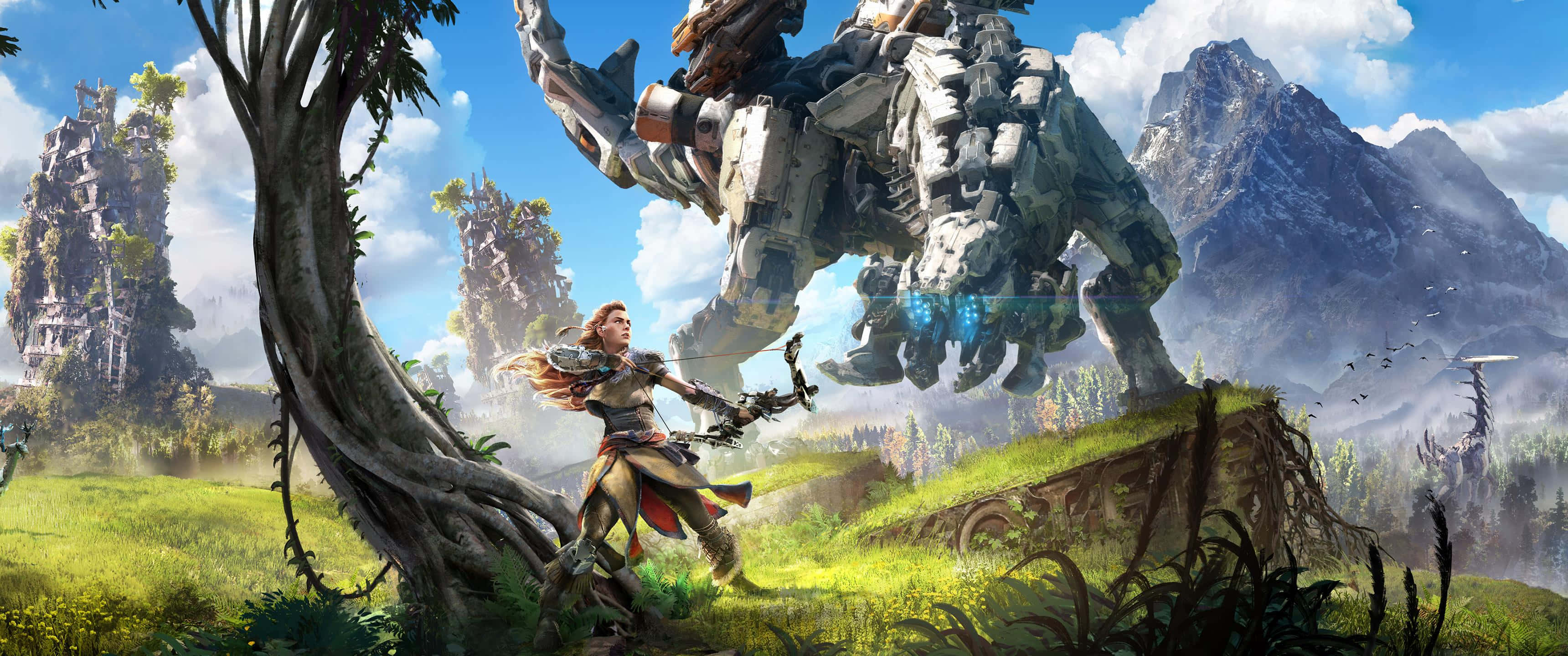 Horizon Zero Dawn, 3440x1440, warrior, 2K Desktop Wallpaper
