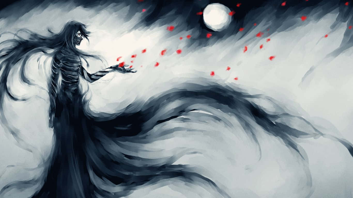 Horror Anime, skeletal figure, flowing black robes, HD Desktop Wallpaper