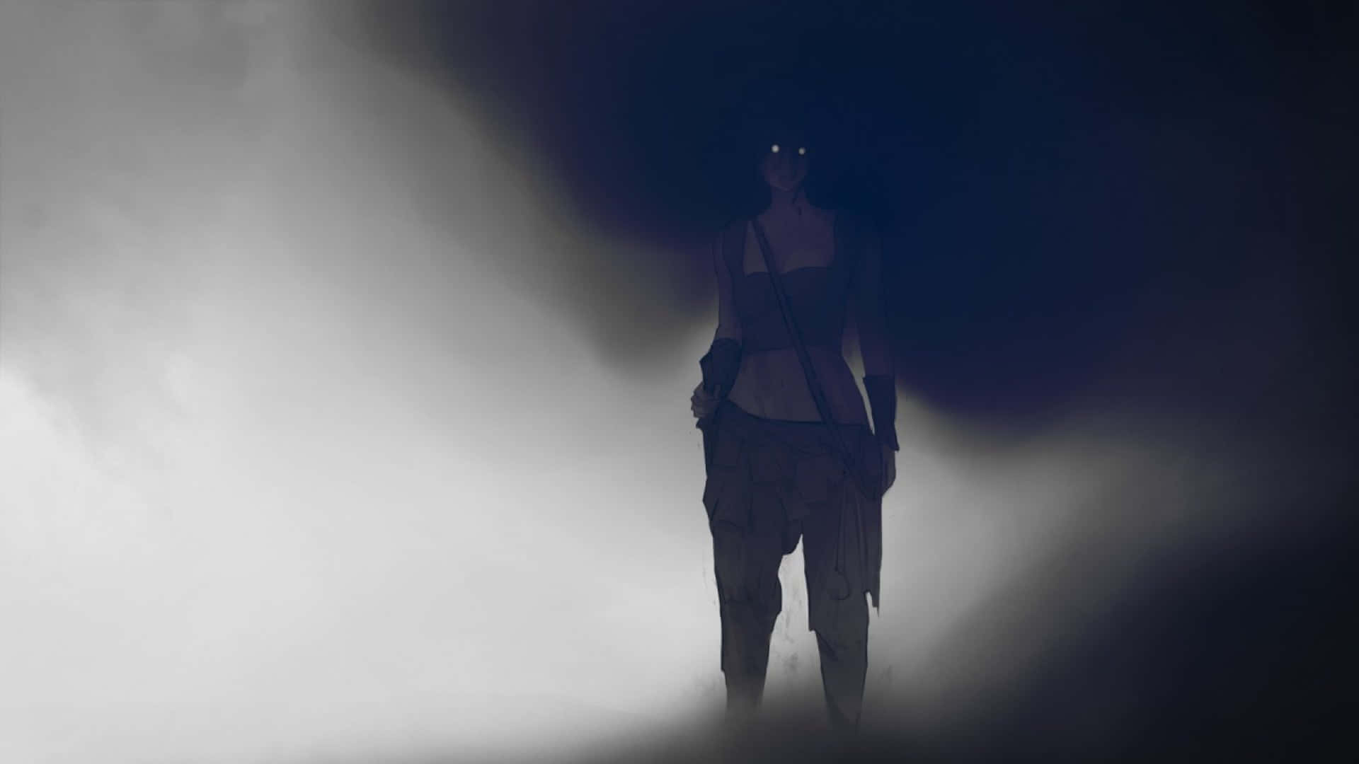 Horror Anime, glowing eyes, swirling mist, Full HD Desktop Wallpaper