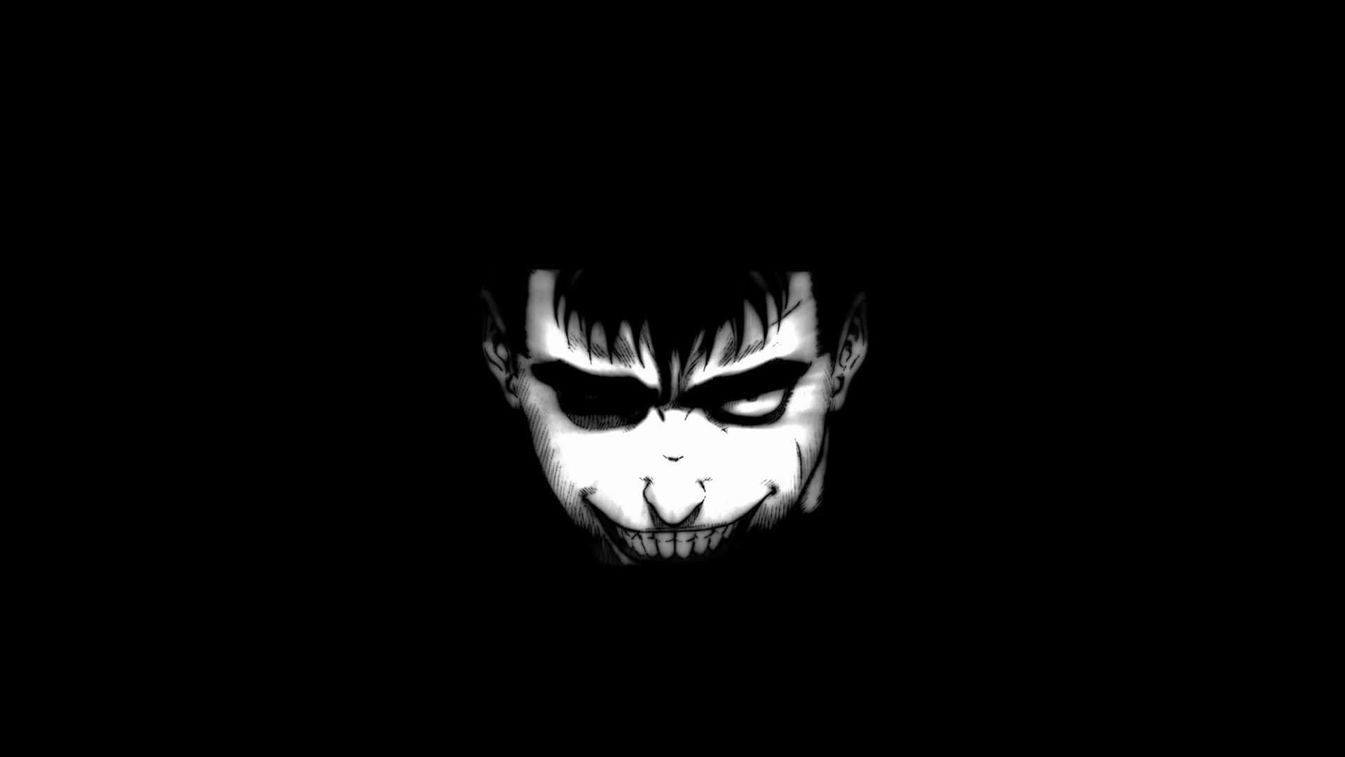 horror anime, black and white, anime-style face, Full HD Desktop Wallpaper