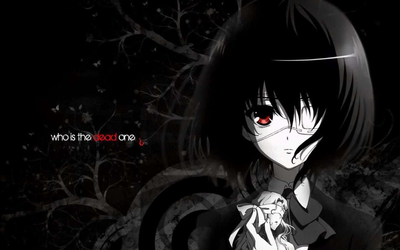 horror anime, red eyes, black hair, HD Desktop Wallpaper