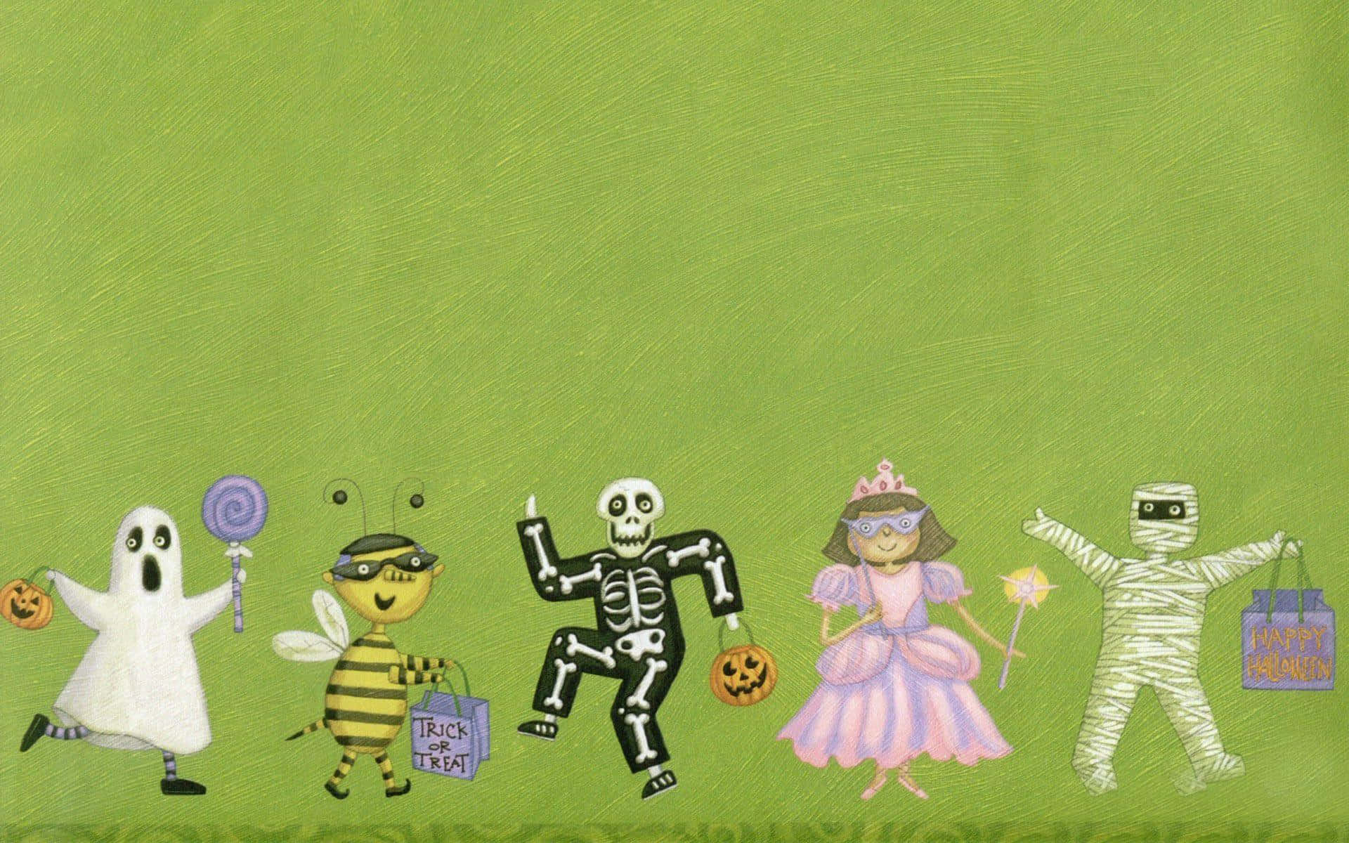 horror costumes, Halloween costumes, cartoon children, Full HD Desktop Wallpaper